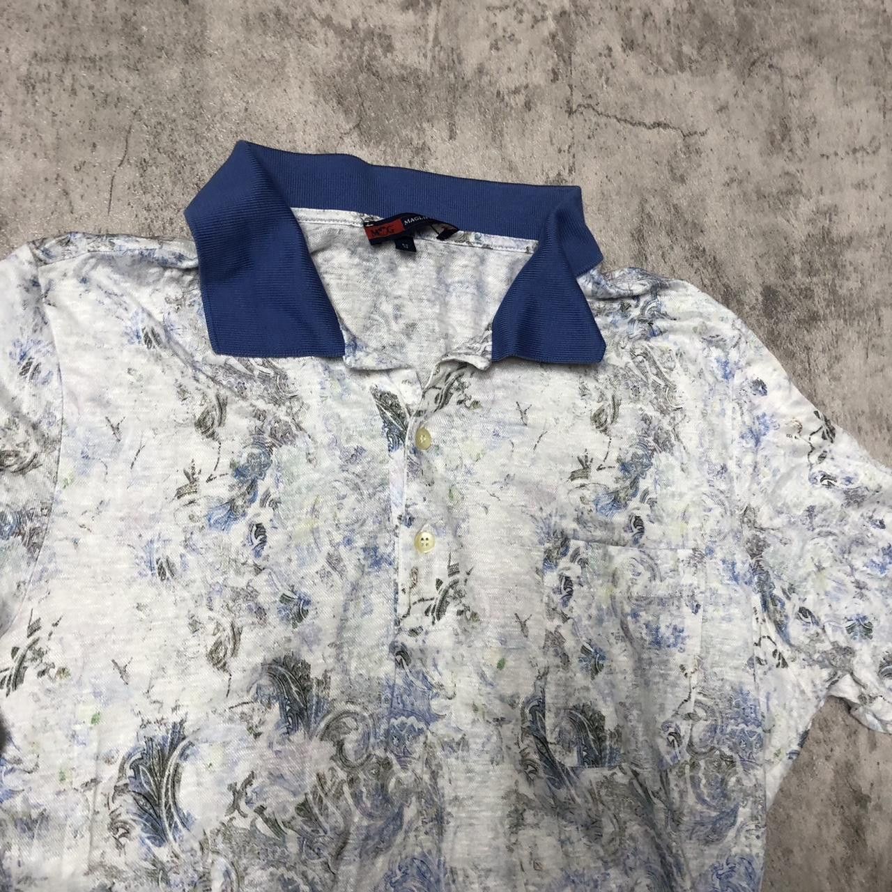 Other Blue and white floral print polo shirt Size US XL / EU 56 / 4 - 2 Thumbnail