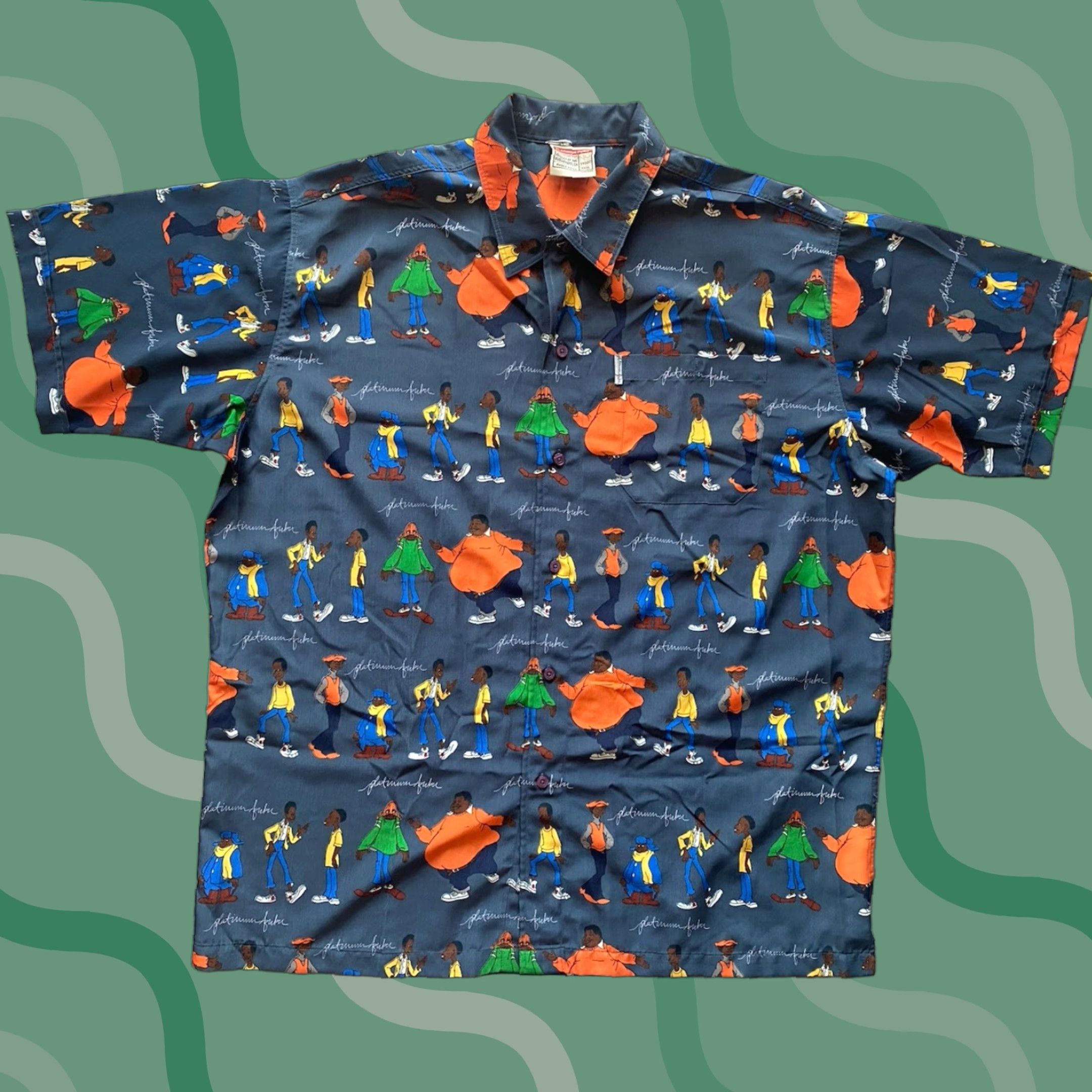 Fubu Platinum FUBU Fat Albert The Junkyard Gang Button Shirt Men’s 3XL Made In Korea Size US XXL / EU 58 / 5 - 1 Thumbnail