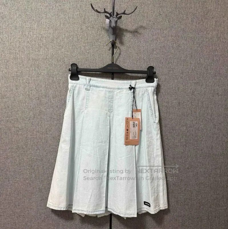 Miu Miu Miu Miu Sky Blue Cotton Embroidered Skirt . Size 23" - 1 Thumbnail
