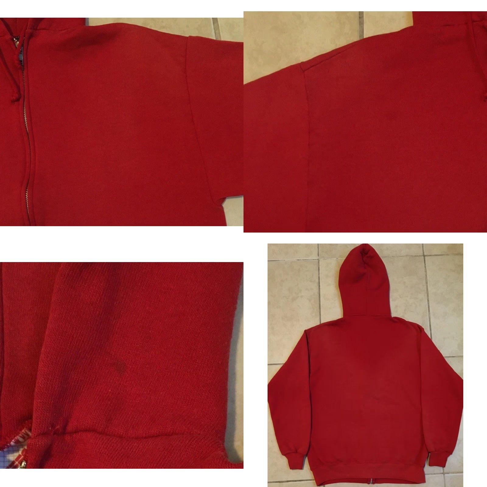 Vintage VINTAGE Punk Hoodie Mens S Red 80s Distress Zip Sweatshirt Biker Skate Surf Grunge USA 90s Size US S / EU 44-46 / 1 - 8 Thumbnail