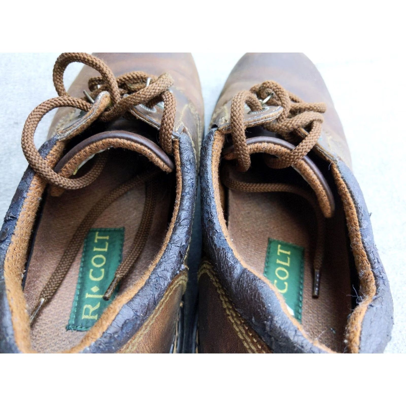 Vintage RJ Colt Tippett Stone Oly Boots Mens 10 43 Brown Leather Lace Up Casual Work Size US 10 / EU 43 - 6 Thumbnail