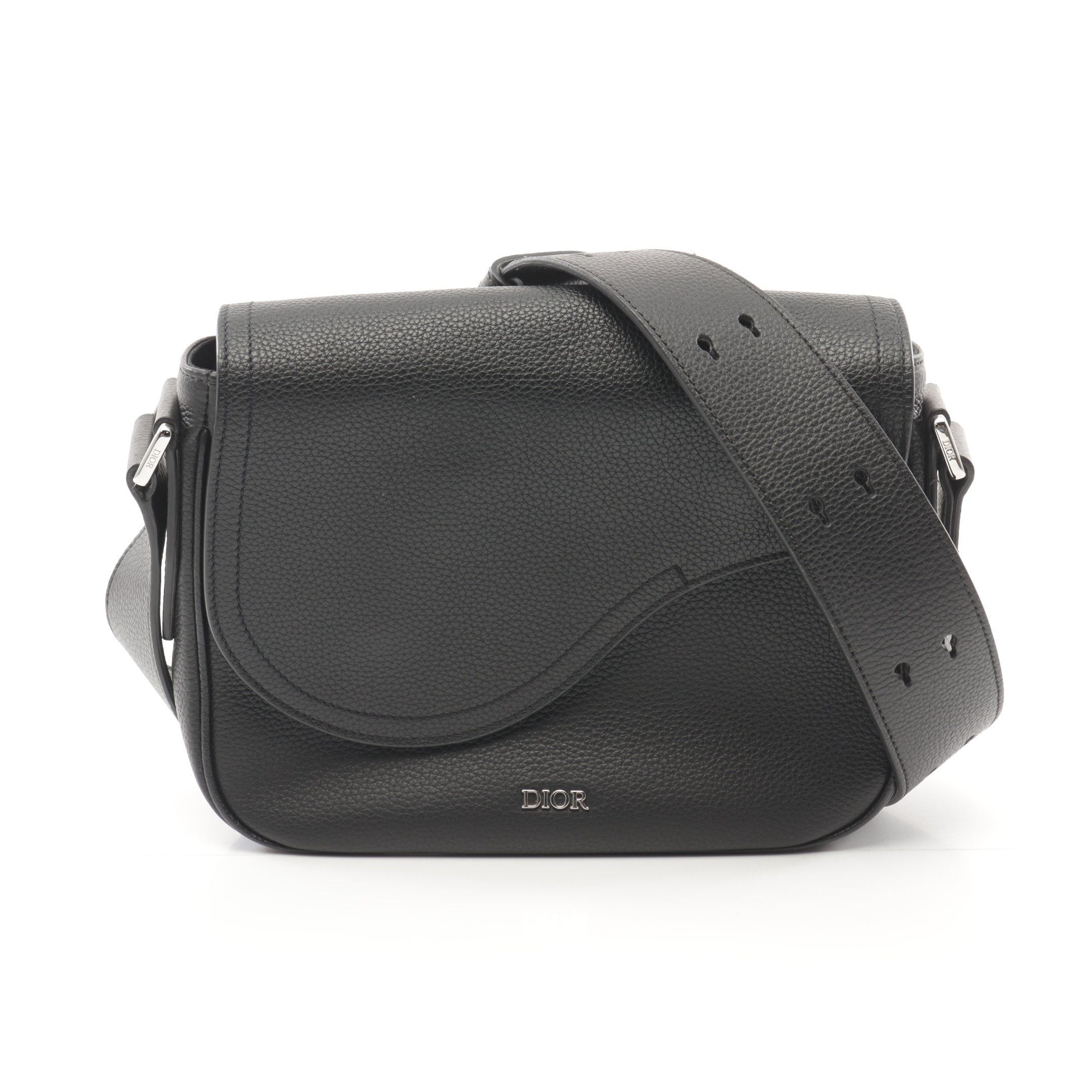 Dior Dior Saddle Messenger Shoulder Bag Leather Black Size ONE SIZE - 1 Thumbnail