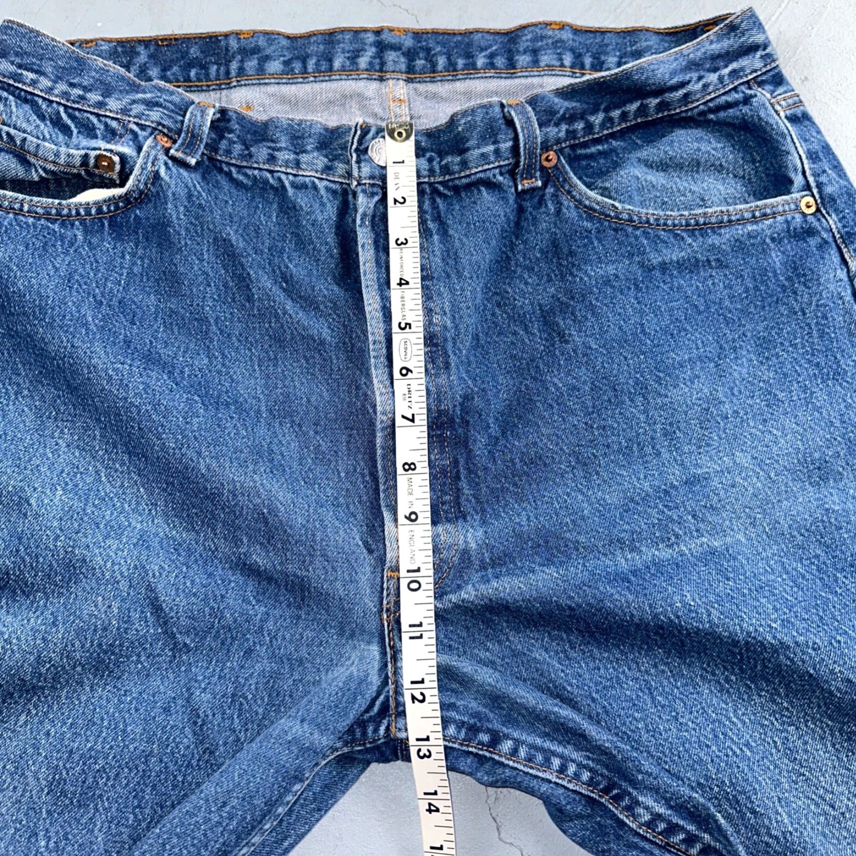 Levi's VINTAGE Levi's 501 Jeans Men 42x33 Straight 90s USA Blue Med Wash Denim 501 Series Home 42 Regular Medium Mens Size US 42 / EU 58 - 6 Thumbnail