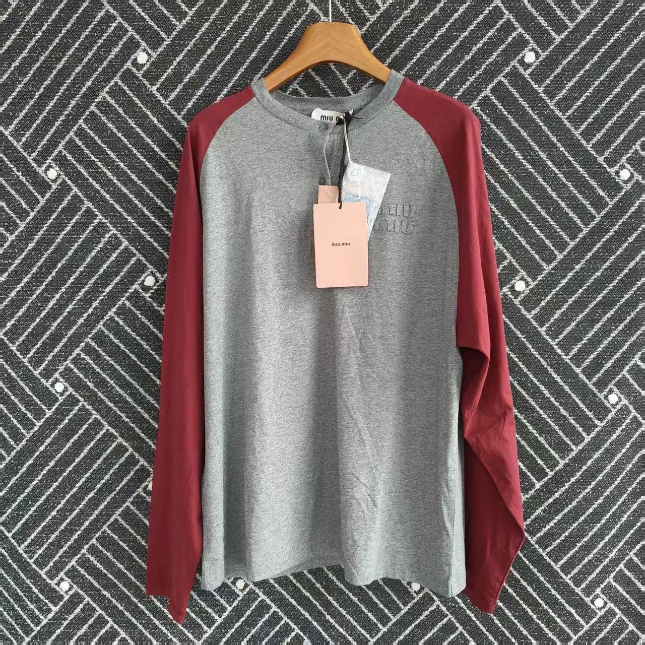 Miu Miu Miu Miu SS26 Gray-Red T-shirt S New Size US S / EU 44-46 / 1 - 1 Thumbnail