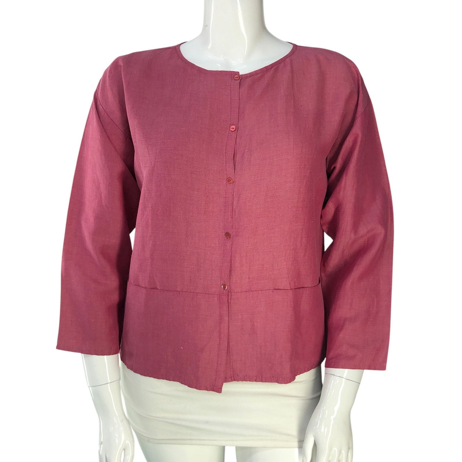 Eileen Fisher Eileen Fisher Size M Top Shirt Jacket Linen Silk POCKETS Size M / US 6-8 / IT 42-44 - 11 Thumbnail