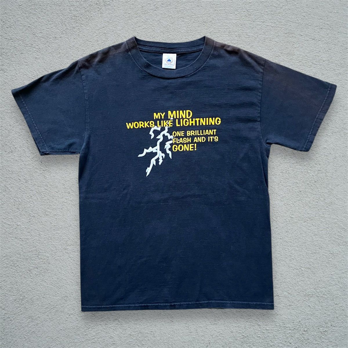 Delta Vintage Y2K Quote Tee Shirt lightning text humor comedy 90s Size US M / EU 48-50 / 2 - 2 Thumbnail