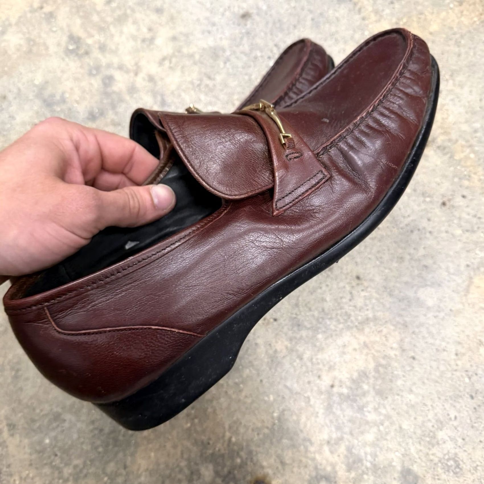 Vintage VINTAGE Hanover Penny Loafers Mens 10 Brown Leather Made in USA Ivy USA Oxford Dress Shoes Mens Brown Leather Penny Loafers Size US 9 / EU 42 - 5 Thumbnail