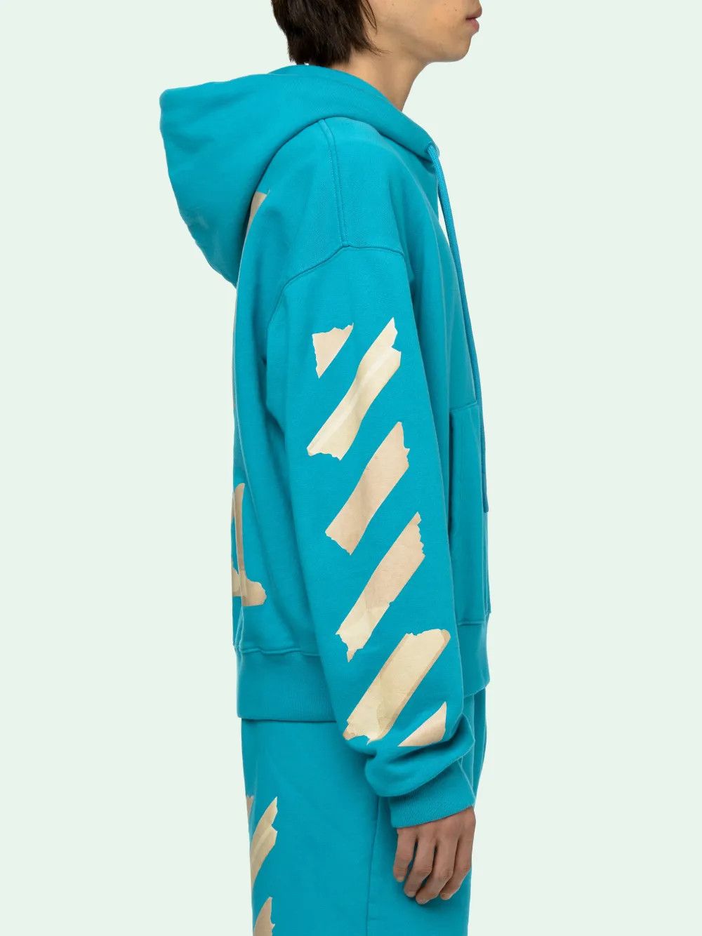 Off-White Blue Tape Arrows Logo Oversized Hoodie Size M / US 6-8 / IT 42-44 - 4 Thumbnail