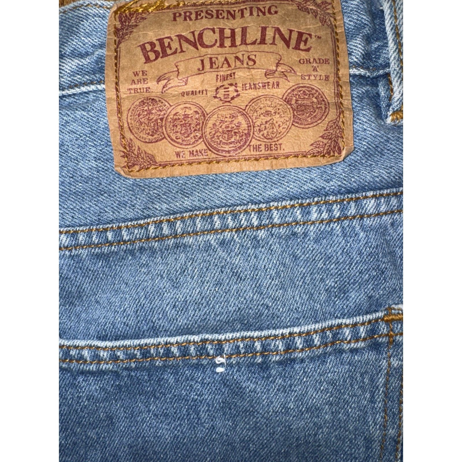 Bench VINTAGE Bench Line Denim Jorts Blue Men’s 34x10 High Rise Relaxed Fit Denim Blue USA Mens Size US 34 / EU 50 - 5 Thumbnail