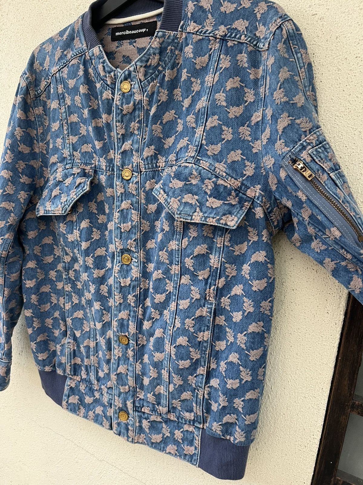 Issey Miyake Mercibeaucoup Embroidered Denim Bomber Trucker Jacket Size US M / EU 48-50 / 2 - 13 Thumbnail