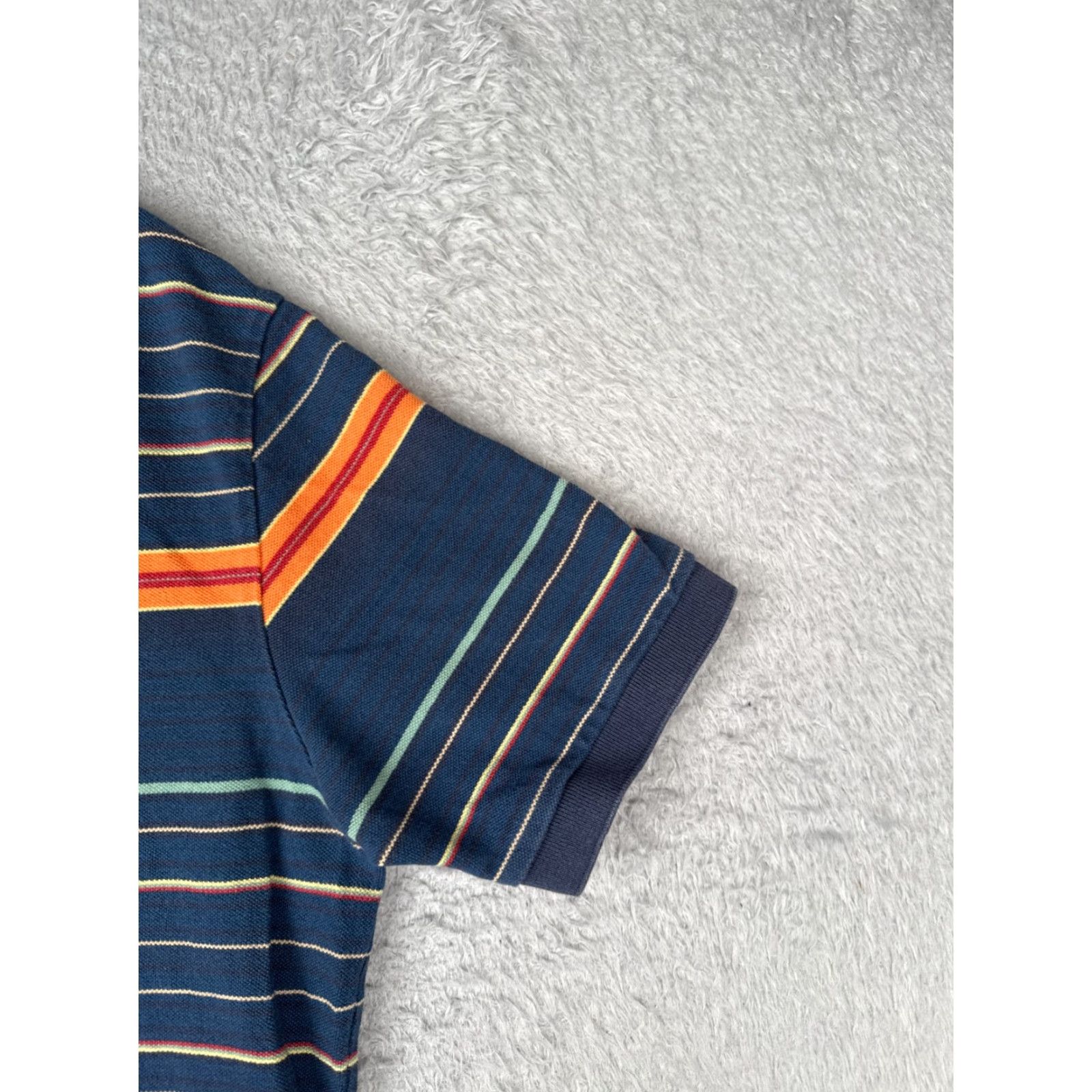 Ralph Lauren VINTAGE Ralph Lauren Polo Shirt Men Large Blue Stripe 100% Cotton Polo Shirt Men L Blue Stripe 100% Cotton Ralph Lauren Mens Shirt Size US L / EU 52-54 / 3 - 3 Thumbnail