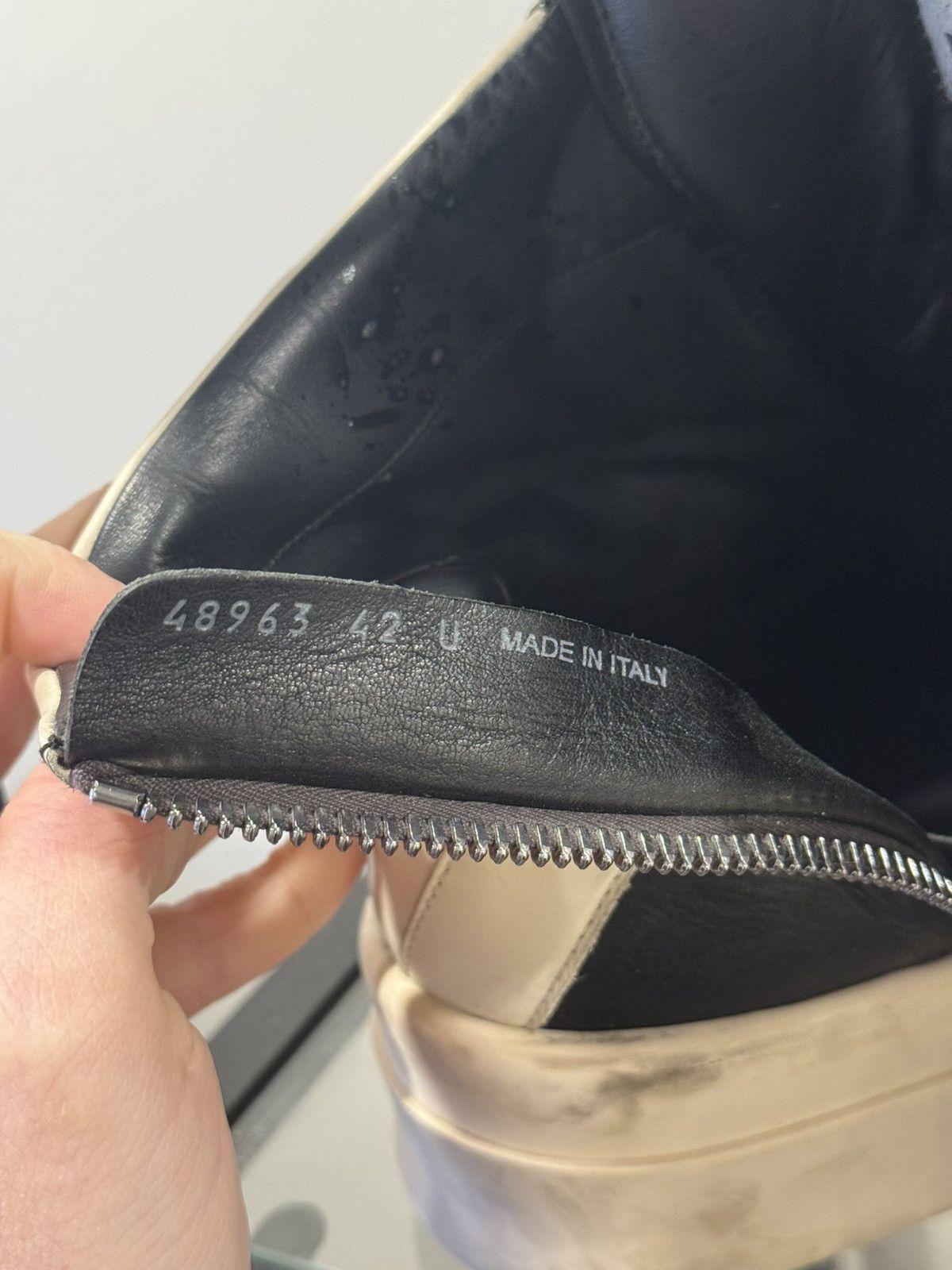 Rick Owens Rick Owens Geobasket Black/Milk Mega Bumper Leather Sneakers Size US 9 / EU 42 - 5 Thumbnail