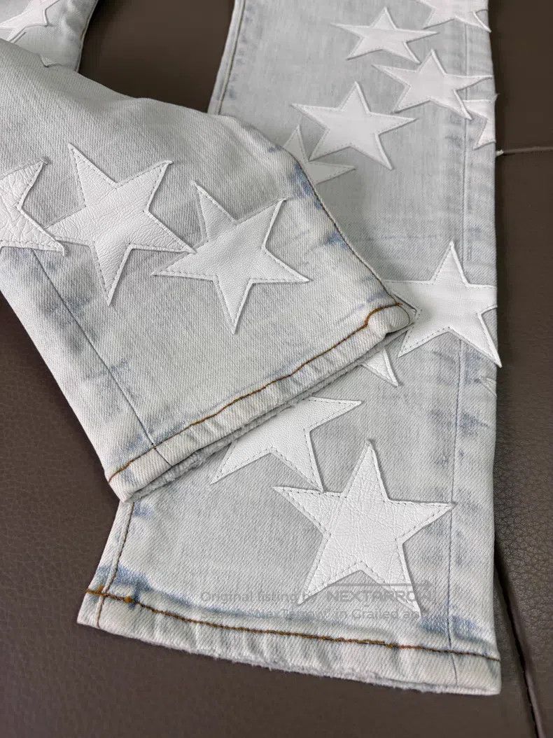 Amiri Amiri Size 33 Star sheepskin stretch jeans Size US 33 - 3 Thumbnail