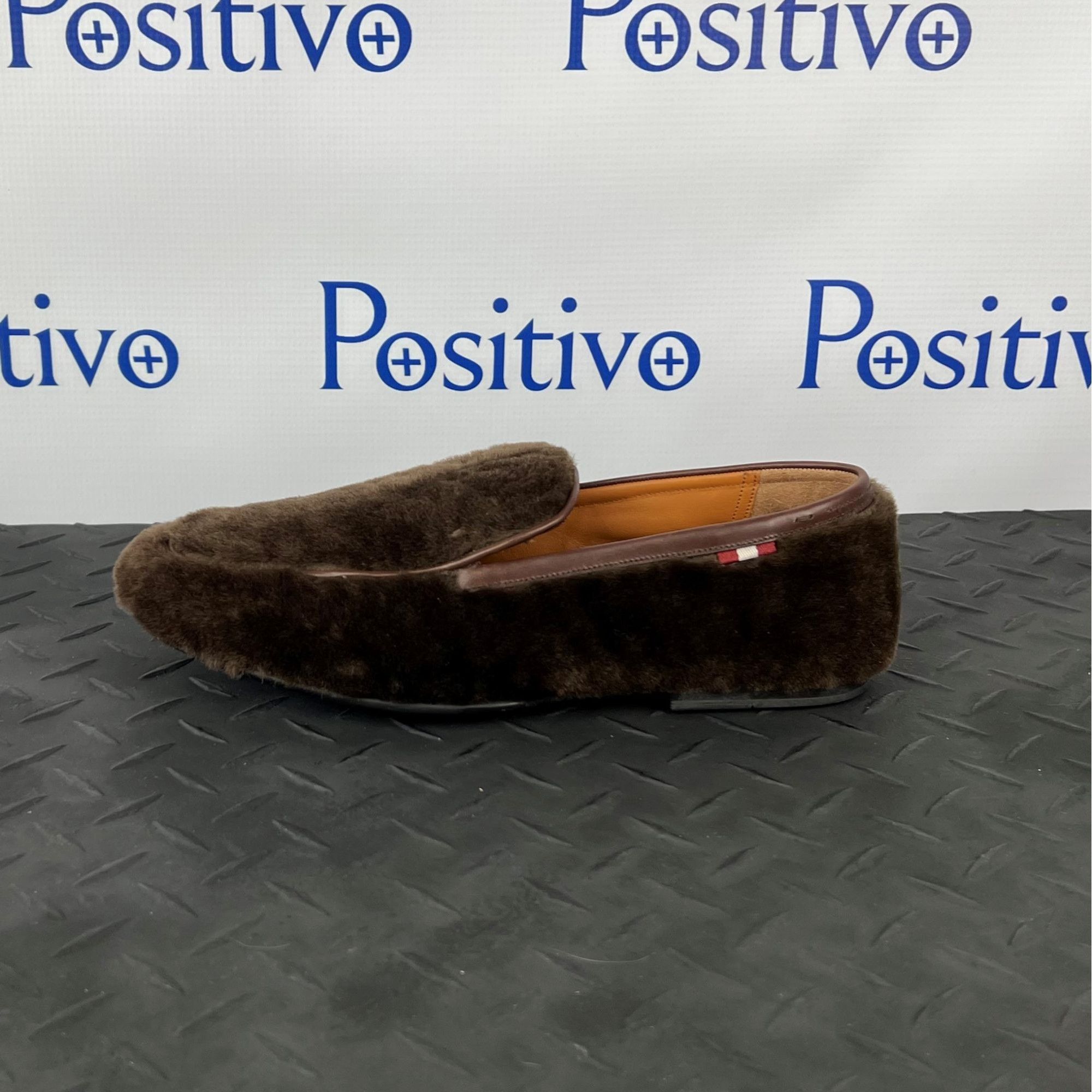 image of Bally Mens Crispi Brown Lamb Fur Loafers Us 9.5
