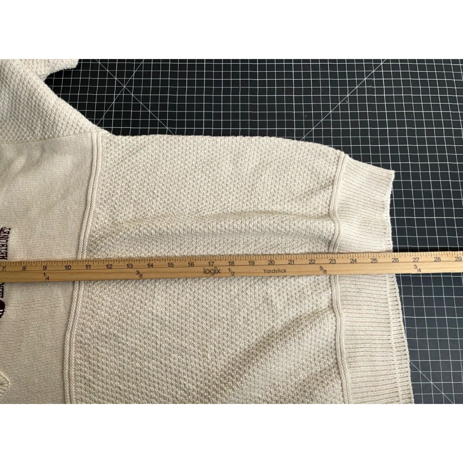 Vintage VINTAGE McBriar V-Neck Sweater Shirt Adult XL Ivory Cotton Knit Embroidered USA Made 80s 90s Mens Size US XL / EU 56 / 4 - 6 Thumbnail