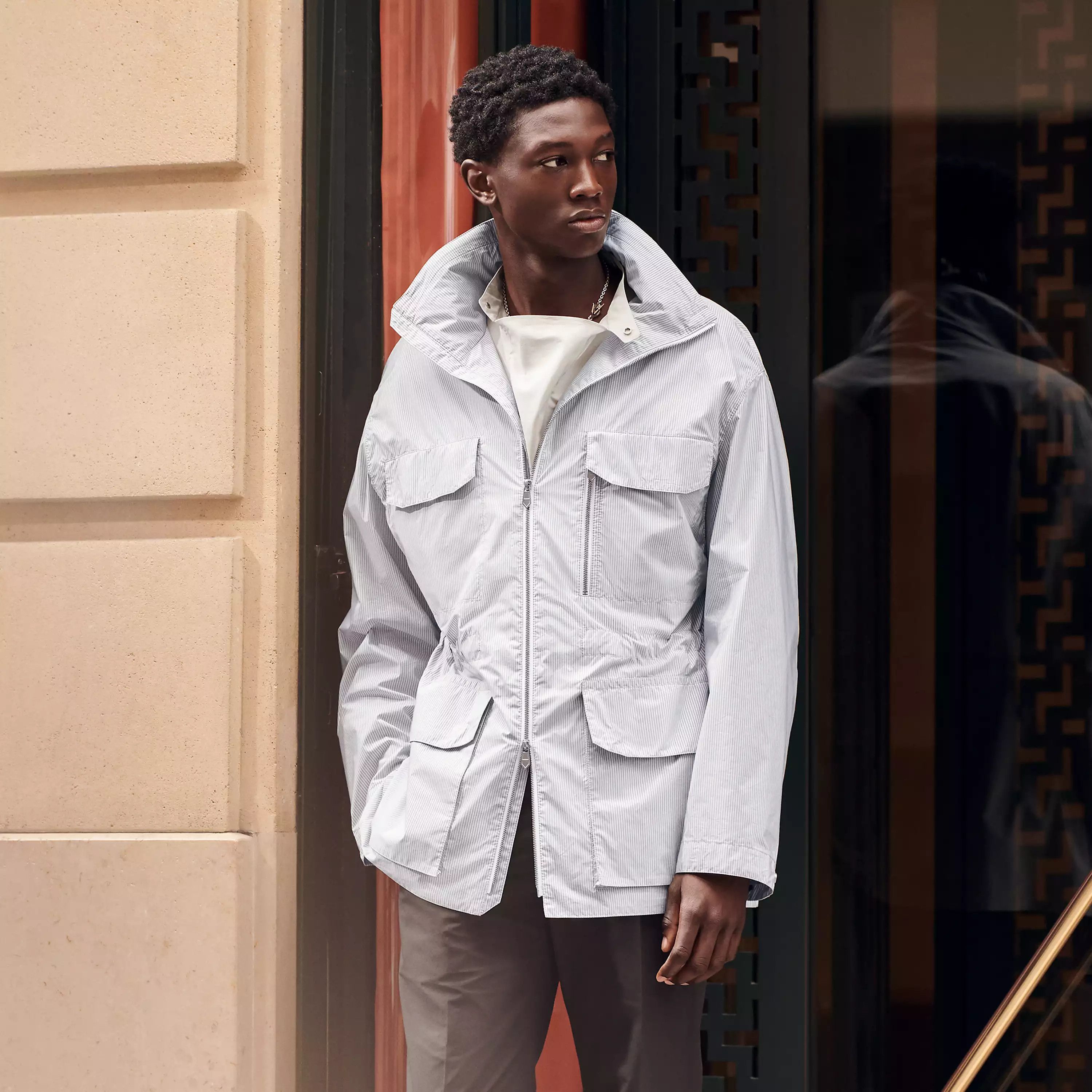 Hermes Coveted Rare New $5,900 w/tax HERMES “Rayure” Windbreaker Size US M / EU 48-50 / 2 - 2 Thumbnail
