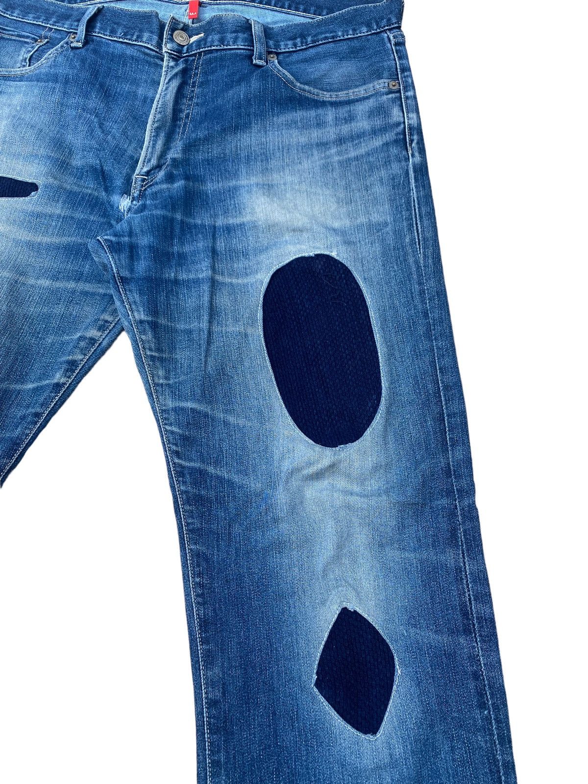Uniqlo Rework Patchwork Distressed Uniqlo Denim Pant Size US 35 - 3 Thumbnail
