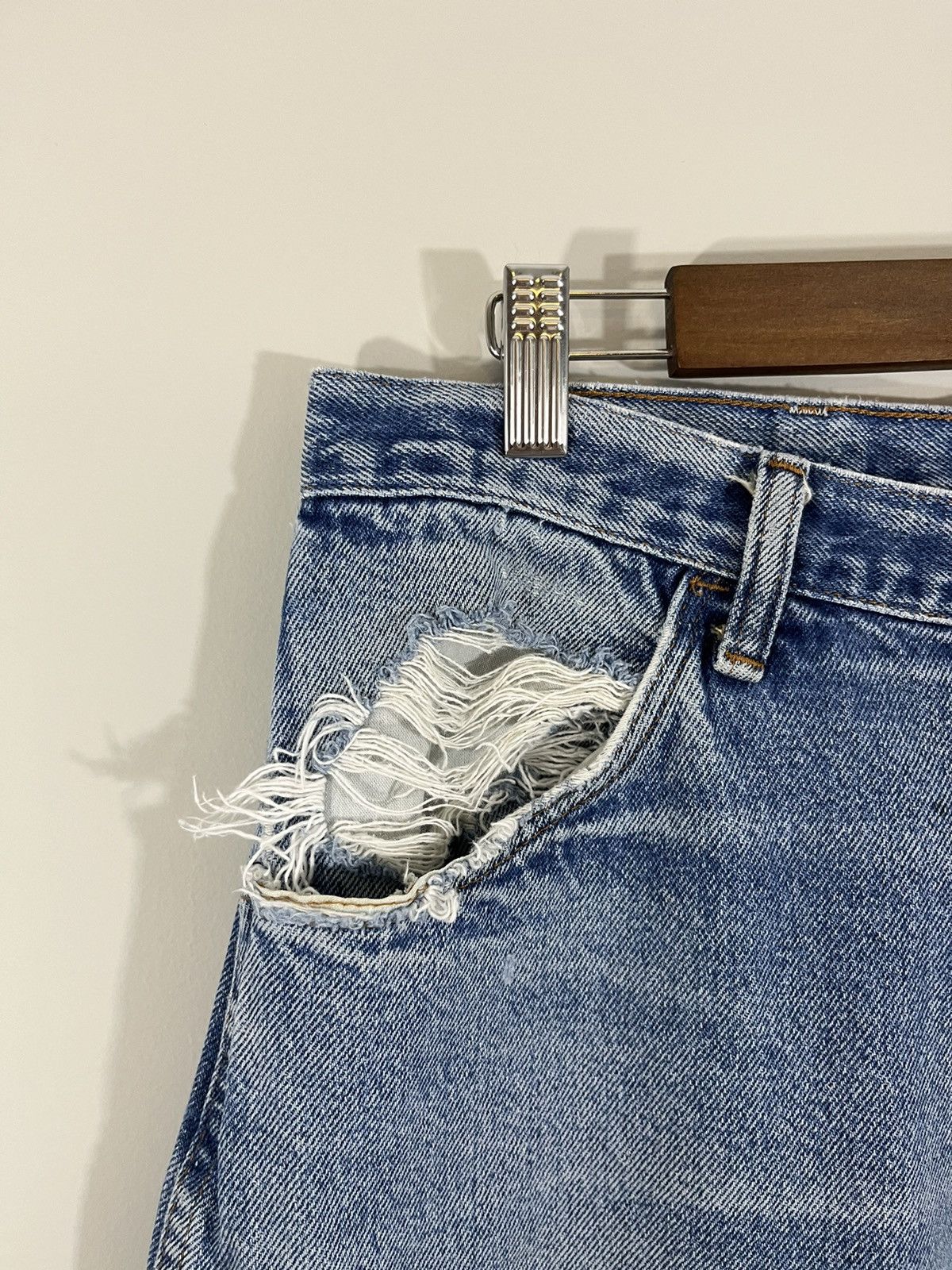 Vintage Sun Faded Thrashed Perfect Wash Distressed Jeans Size US 32 / EU 48 - 7 Thumbnail