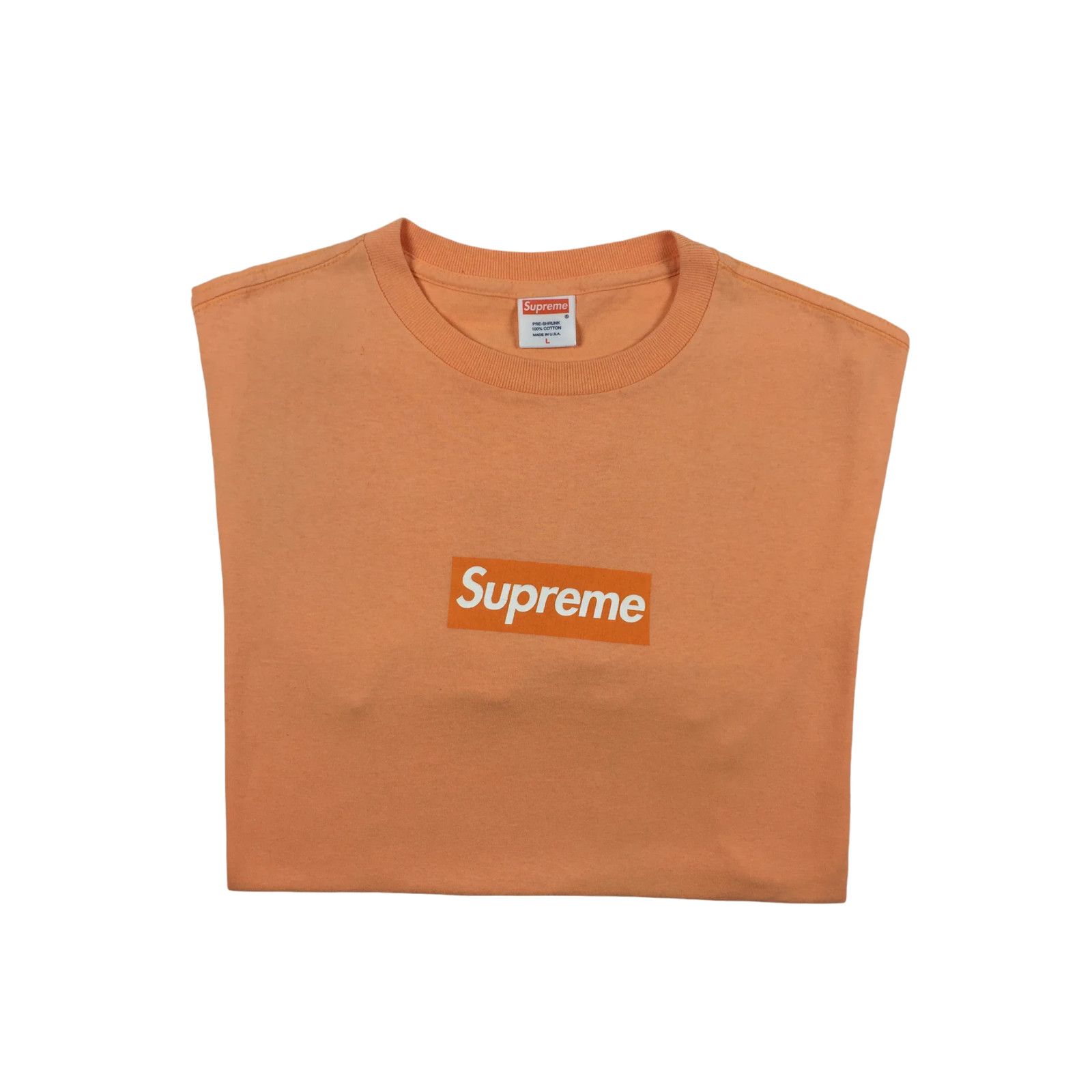 Supreme 2004 Supreme Pale Orange Box Logo Tee Size US L / EU 52-54 / 3 - 1 Thumbnail