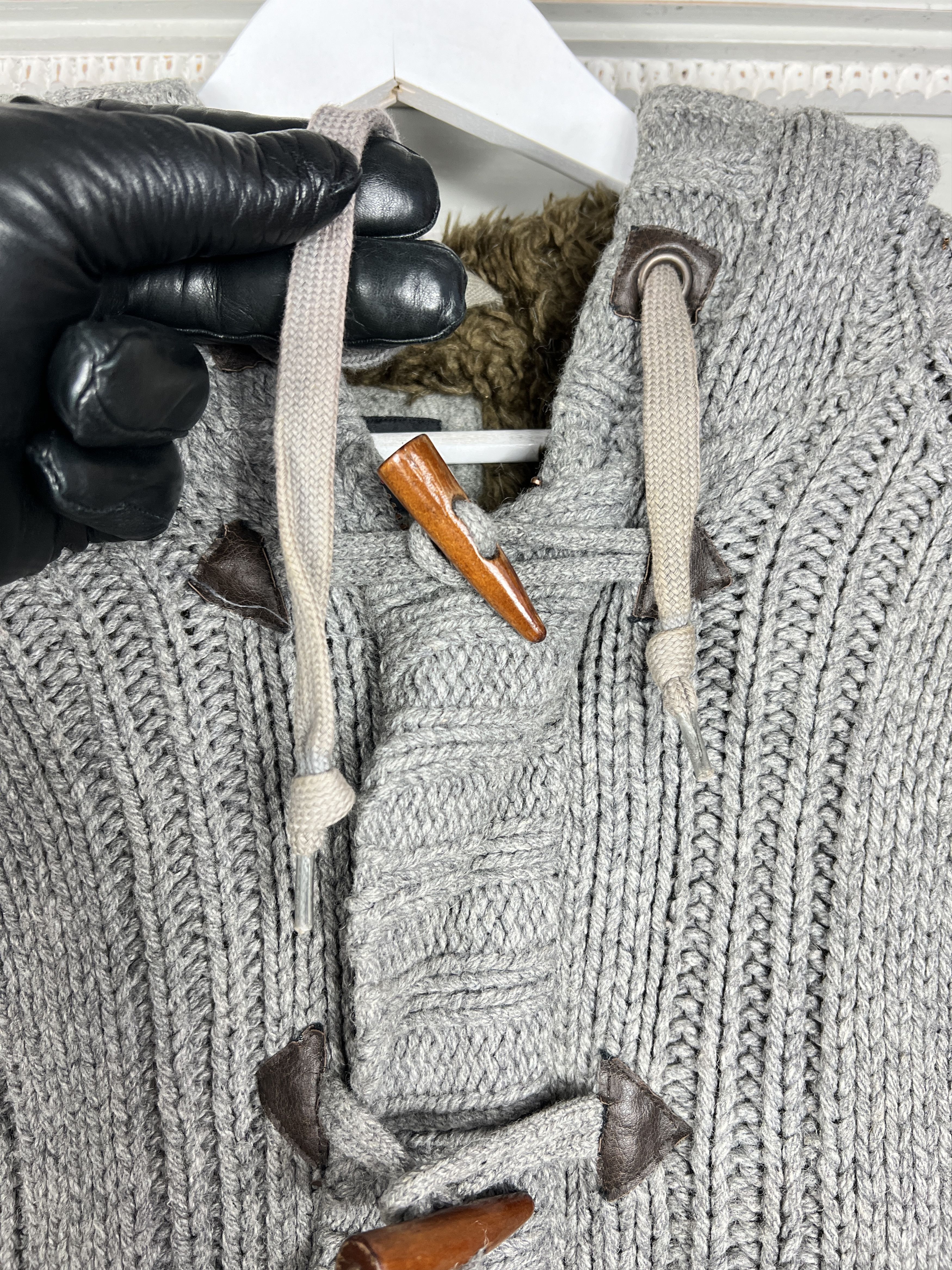 Schott × Vintage schott nyc cable knit hoodie military sherpa jacket size l Size US L / EU 52-54 / 3 - 2 Thumbnail