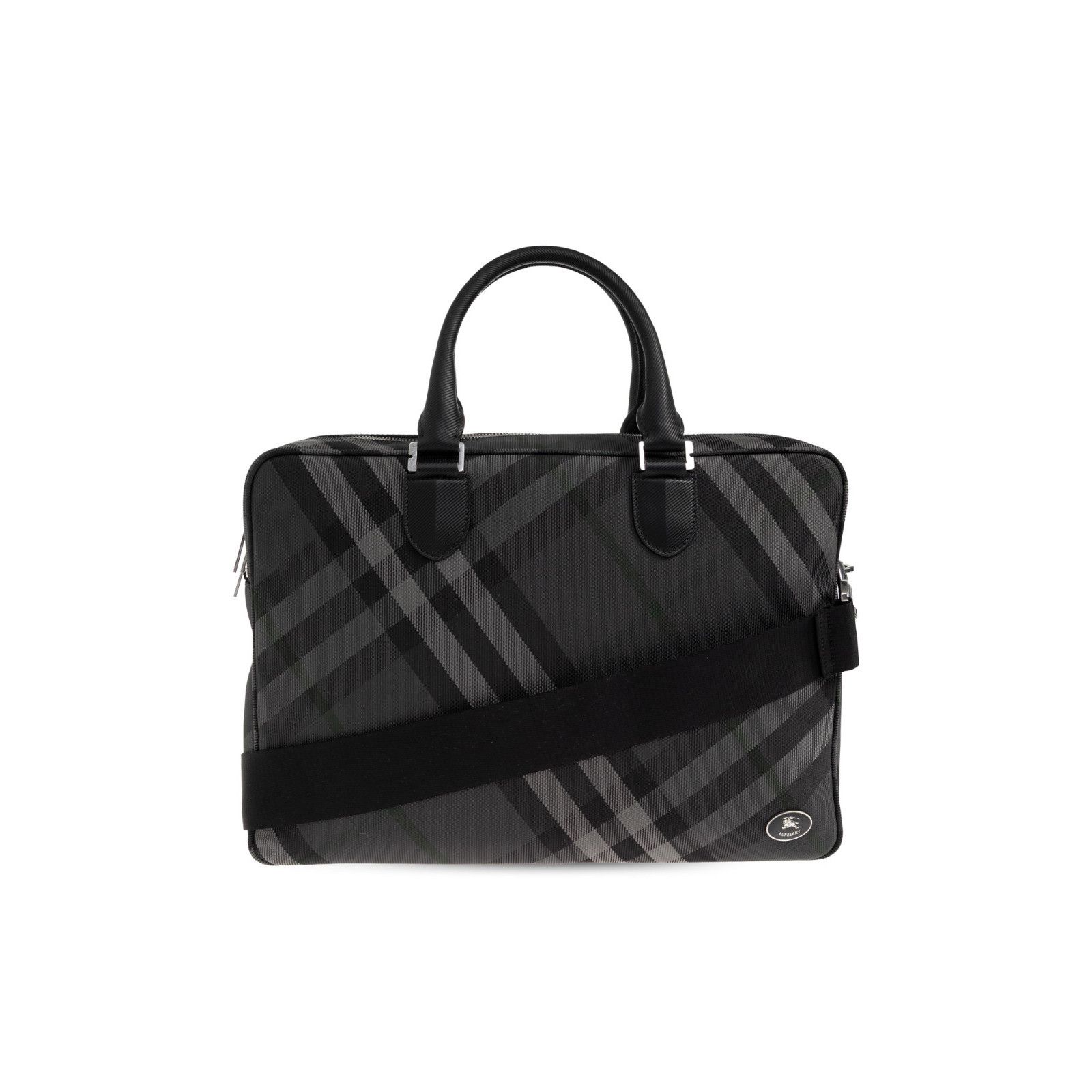 Burberry BURBERRY Charcoal Checkered Briefcase New Size ONE SIZE - 1 Thumbnail