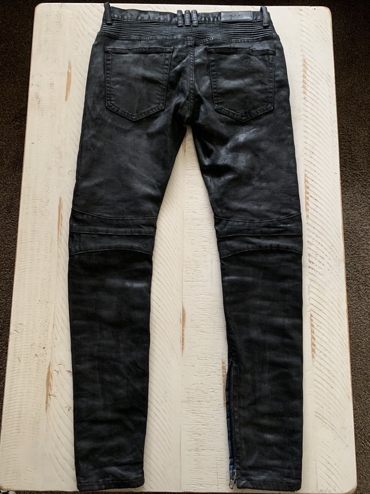 Balmain Balmain Like Biker Jeans Waxed Pierced Spiked Fashion Punk Size US 30 / EU 46 - 15 Thumbnail