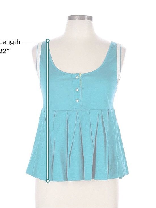 Fendi Fendi Teal Pleated Scoop Neck Tank Top Size M / US 6-8 / IT 42-44 - 7 Thumbnail