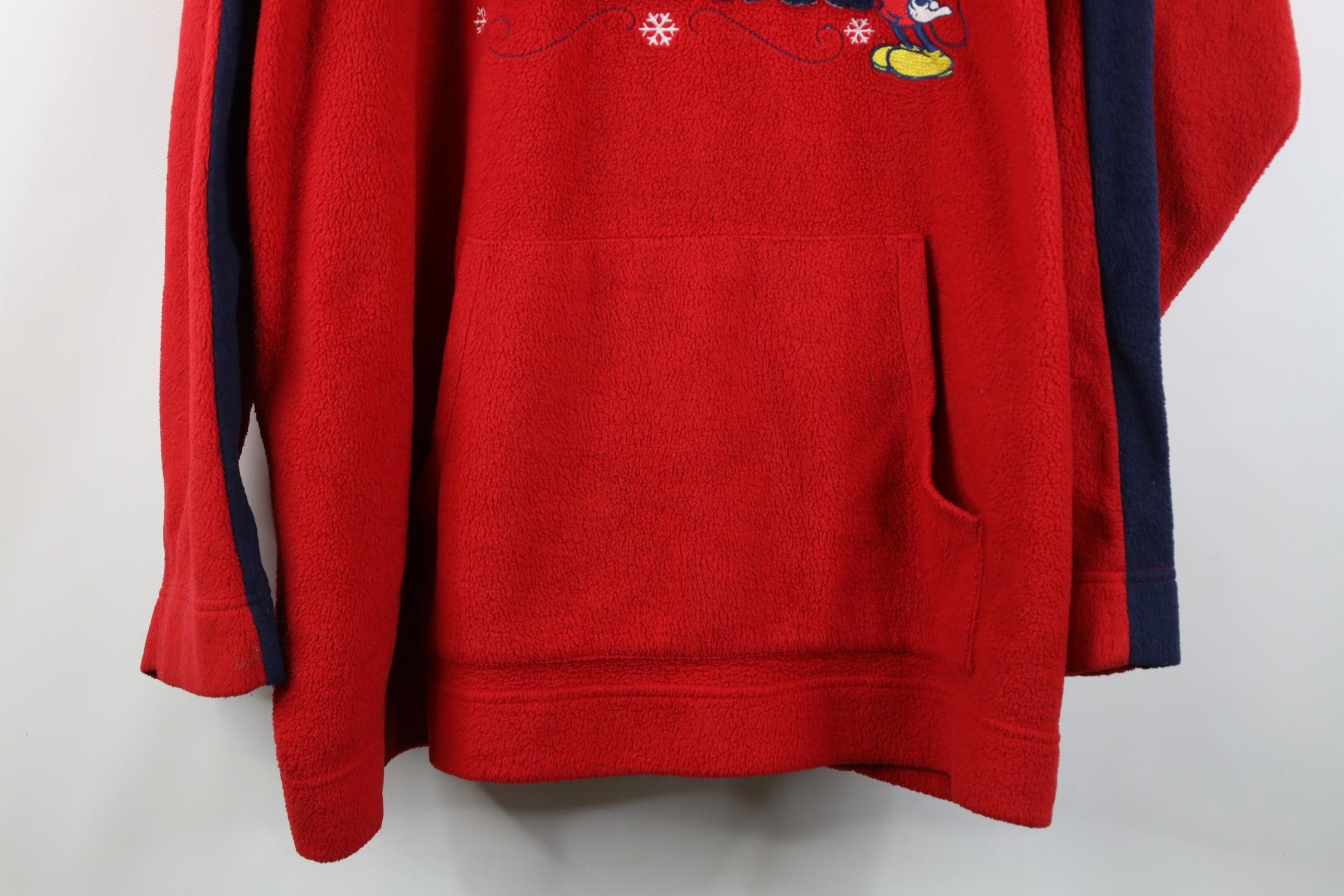 Disney Vintage Disney Mickey Mouse Fleece Hoodie Sweatshirt Red Size 4XL / US 24-26 - 3 Thumbnail