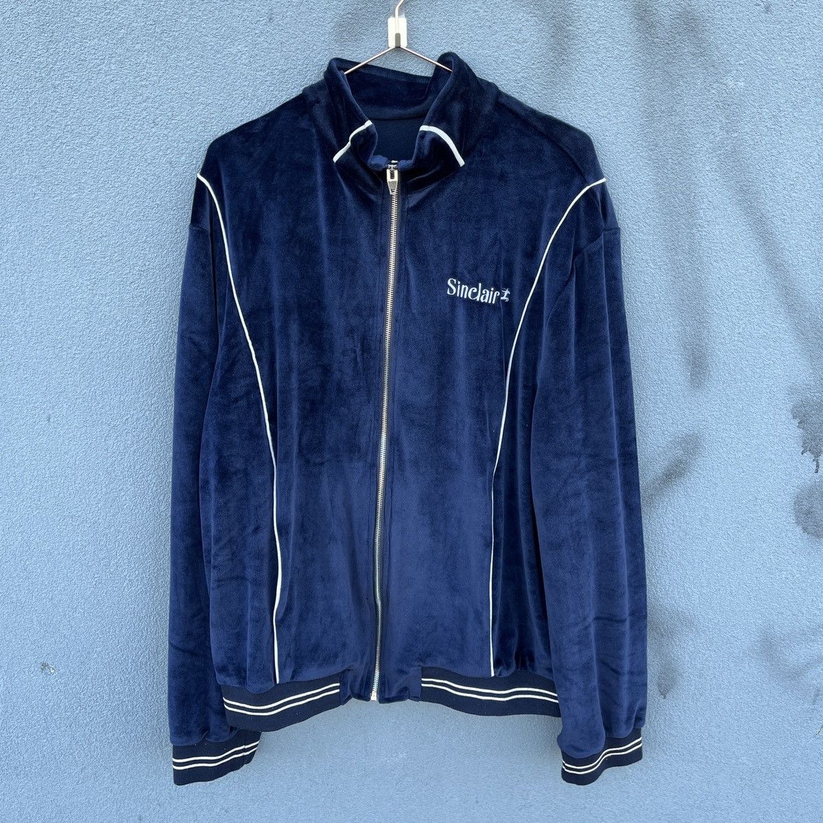 image of Sinclair Global Sinclair Velour Track Suit Jacket (Unisex) in Navy, Men's (Size XL)