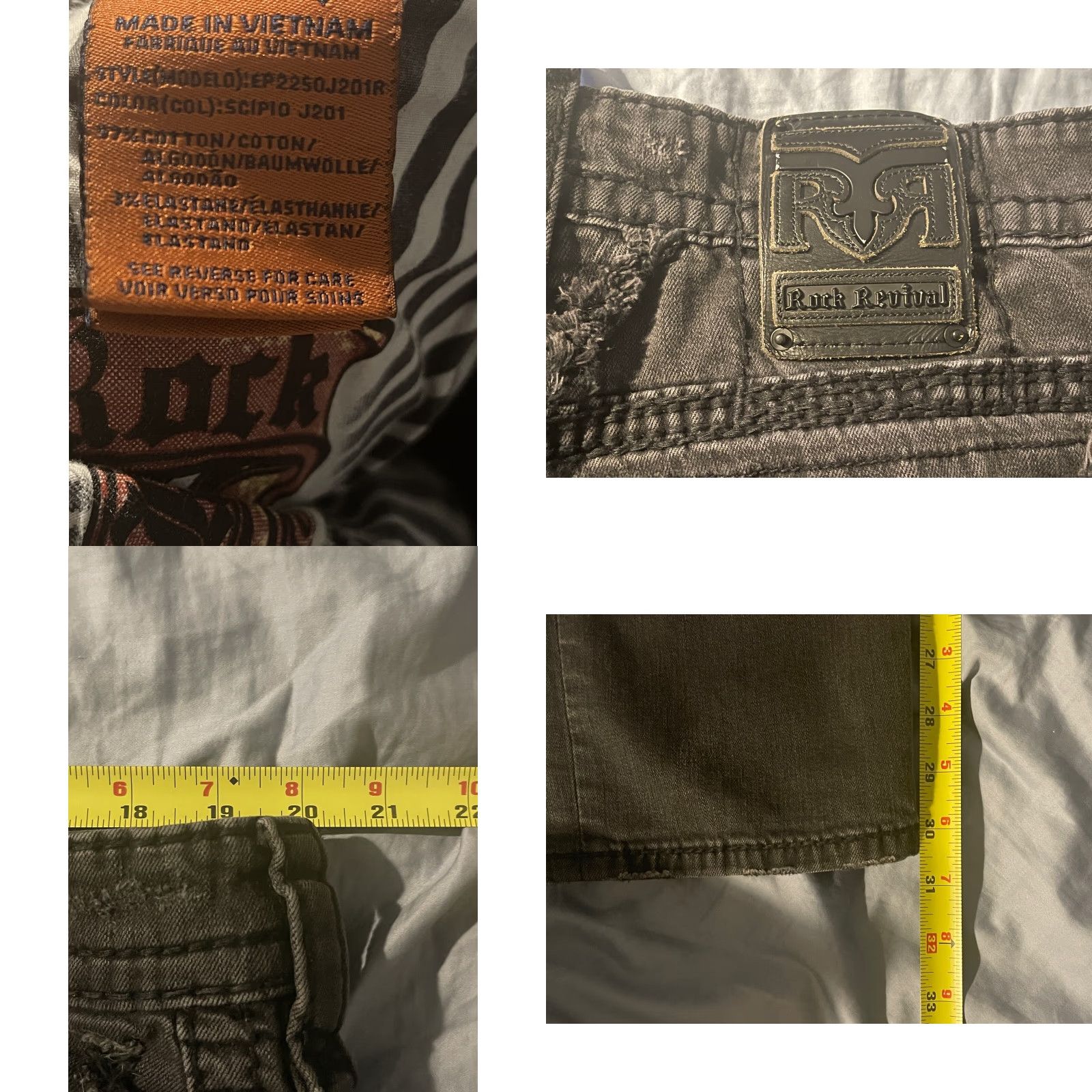 Vintage VINTAGE? No, but adjust: "Rock Revival Jeans Scipio Straight Stretch 40 x 30.5 Mens" Size US 40 / EU 56 - 8 Thumbnail
