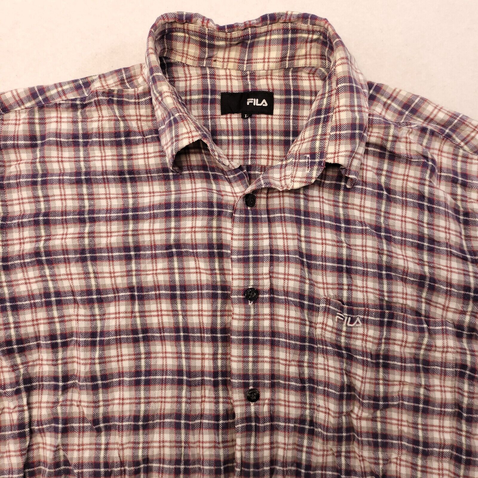 Fila Fila Tartan Flannel Shirt Mens Size Large L Blue White Size US L / EU 52-54 / 3 - 1 Thumbnail