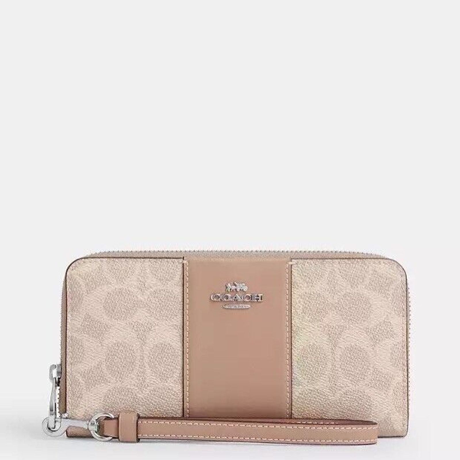 Coach NWT Coach Long Zip Around Wallet CW947 Silver/Sand/Taupe Size ONE SIZE - 5 Thumbnail