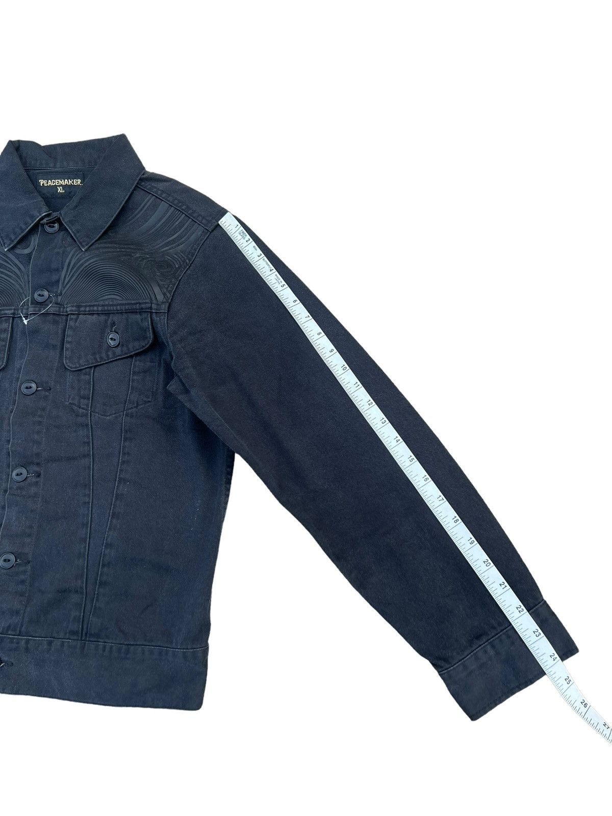 The Viridi-anne 90s Peacemaker Japan Ethnic Tribe Faded Black Trucker Jacket Size US L / EU 52-54 / 3 - 4 Thumbnail