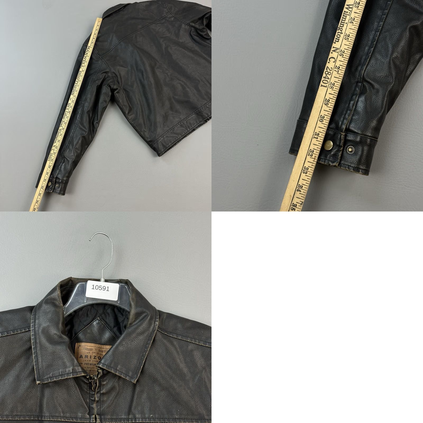 Vintage VINTAGE Arizona Jean Co Jacket Mens Large Brown Faux Leather Full Zip Moto Y2K Mens Regular Jacket Size US 33 - 9 Thumbnail