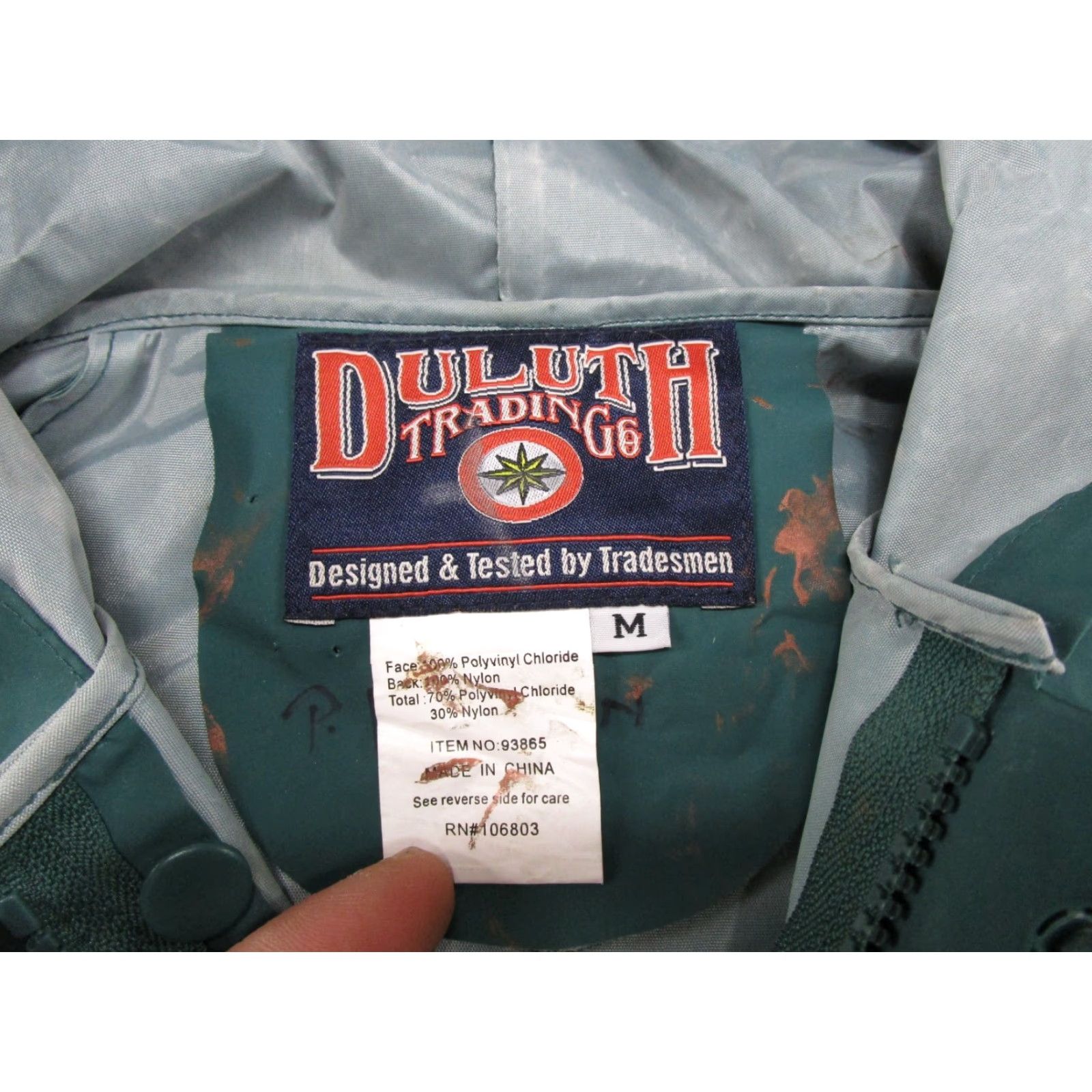 CO Duluth Green Zip Up Rain Jacket Pockets Mens M Outdoors Rain Coat All Seasons Lined Polyester Nylon Jacket Branded Outdoor Mens M Green"} Size US M / EU 48-50 / 2 - 2 Thumbnail