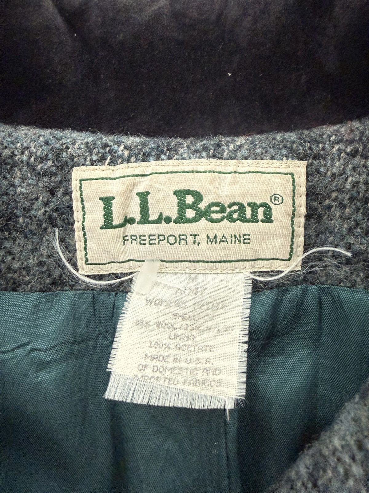 L.L. Bean Vintage 80s Made in USA LL Bean Wool Checkered Overcoat Size M / US 6-8 / IT 42-44 - 5 Thumbnail