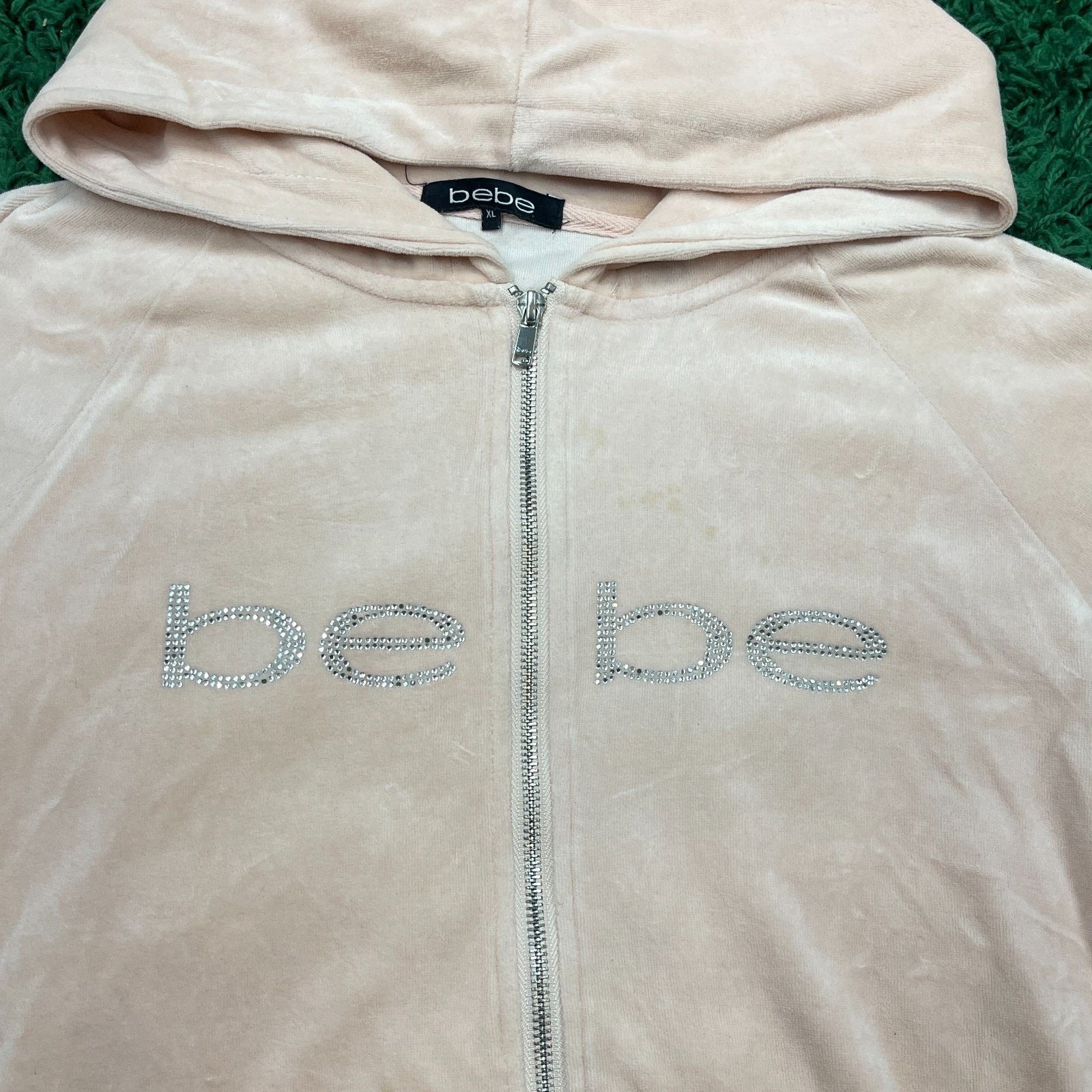 Bebe × Vintage Vintage Y2K Bebe Rhinestone Full Zip Hoodie Sweater XL Size XL / US 12-14 / IT 48-50 - 3 Thumbnail