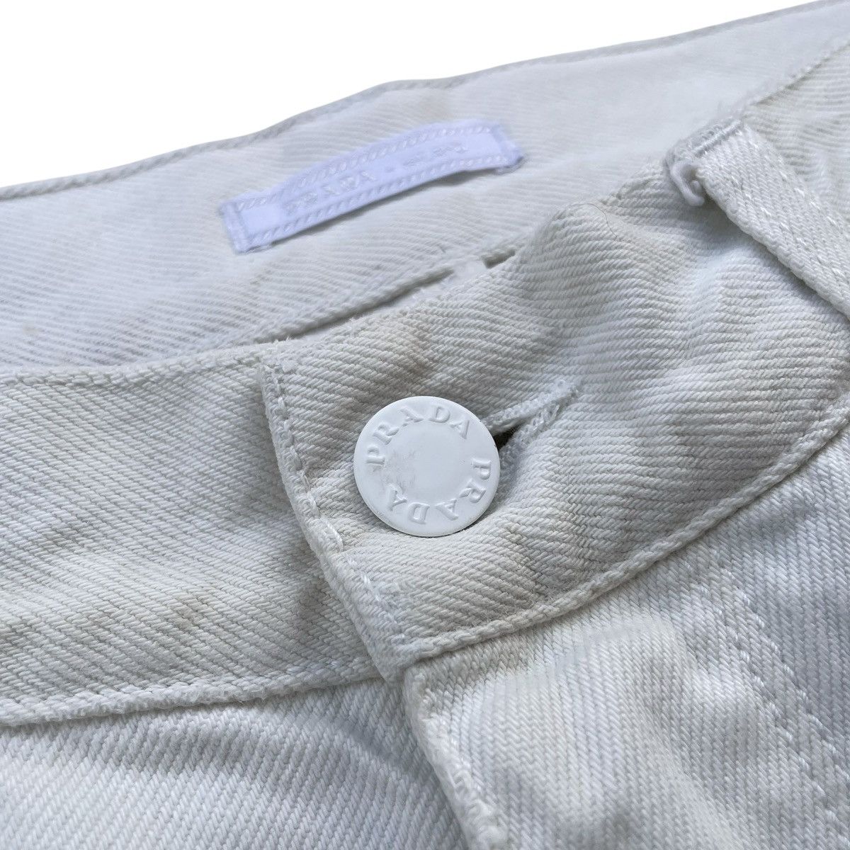 Prada Prada Milano Easy Fit Offwhite Designer Denim Size US 31 - 6 Thumbnail
