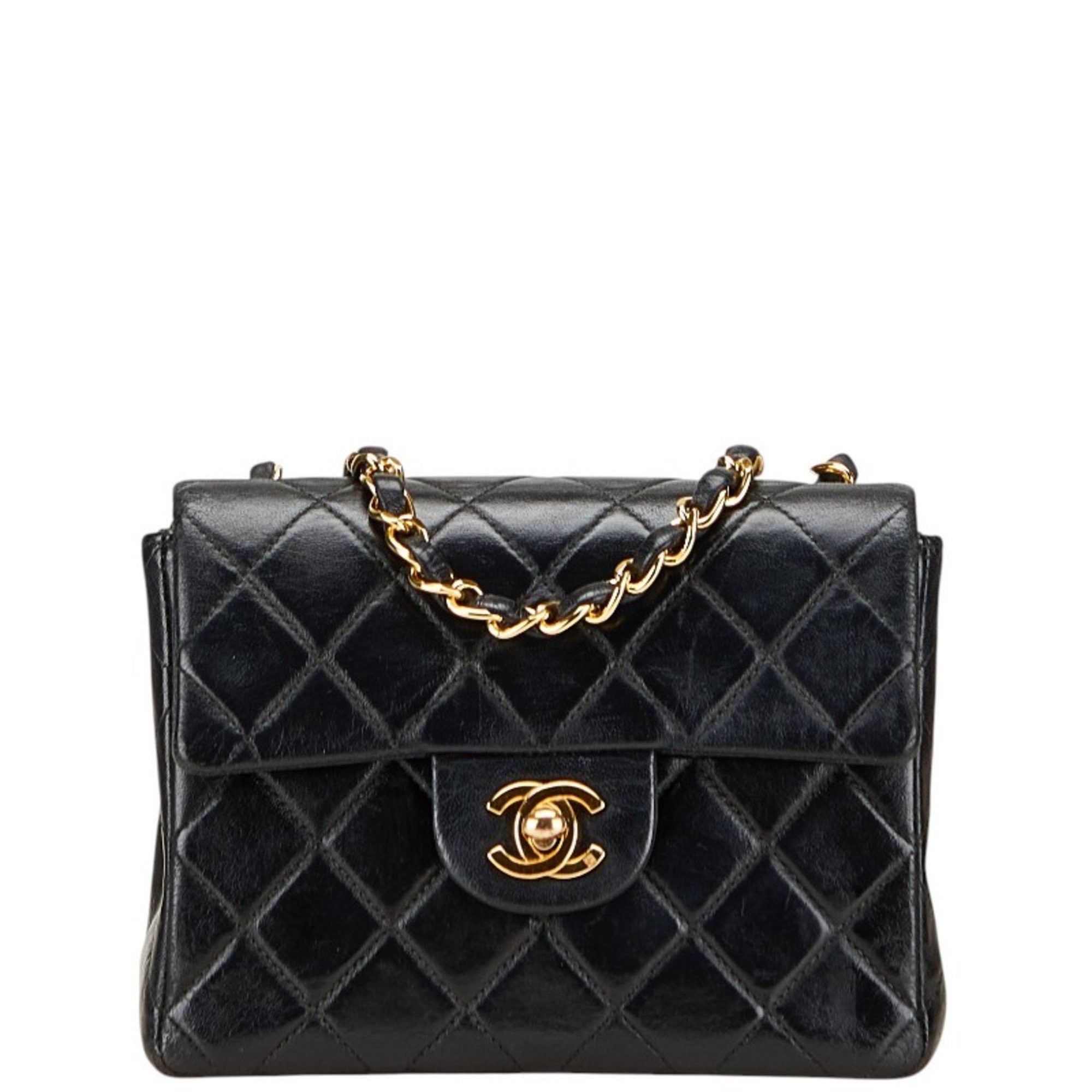 Chanel CHANEL Mini Matelasse Coco Mark Chain Shoulder Bag in Black Lambskin for Women Size ONE SIZE - 1 Thumbnail