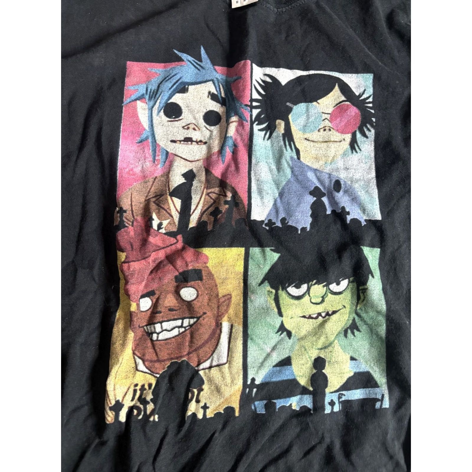 Gildan Gildan Gorillaz Shirt Mens Medium Black Long Sleeve Graphic T-Shirt Crew Neck Band Print Size US M / EU 48-50 / 2 - 2 Thumbnail