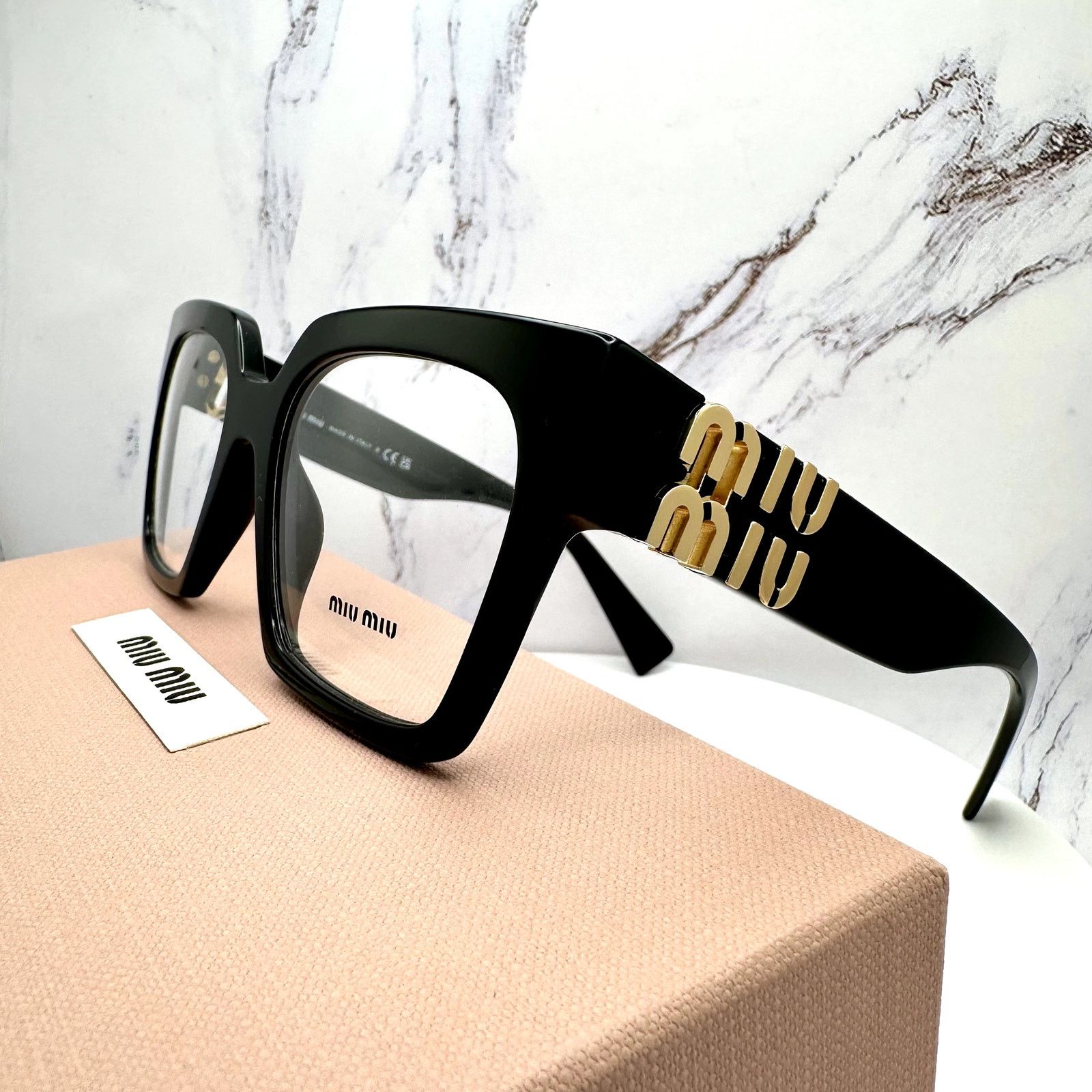 Miu Miu MIU MIU Womens Eyeglasses Black Square Full Rim frames Size ONE SIZE - 6 Thumbnail