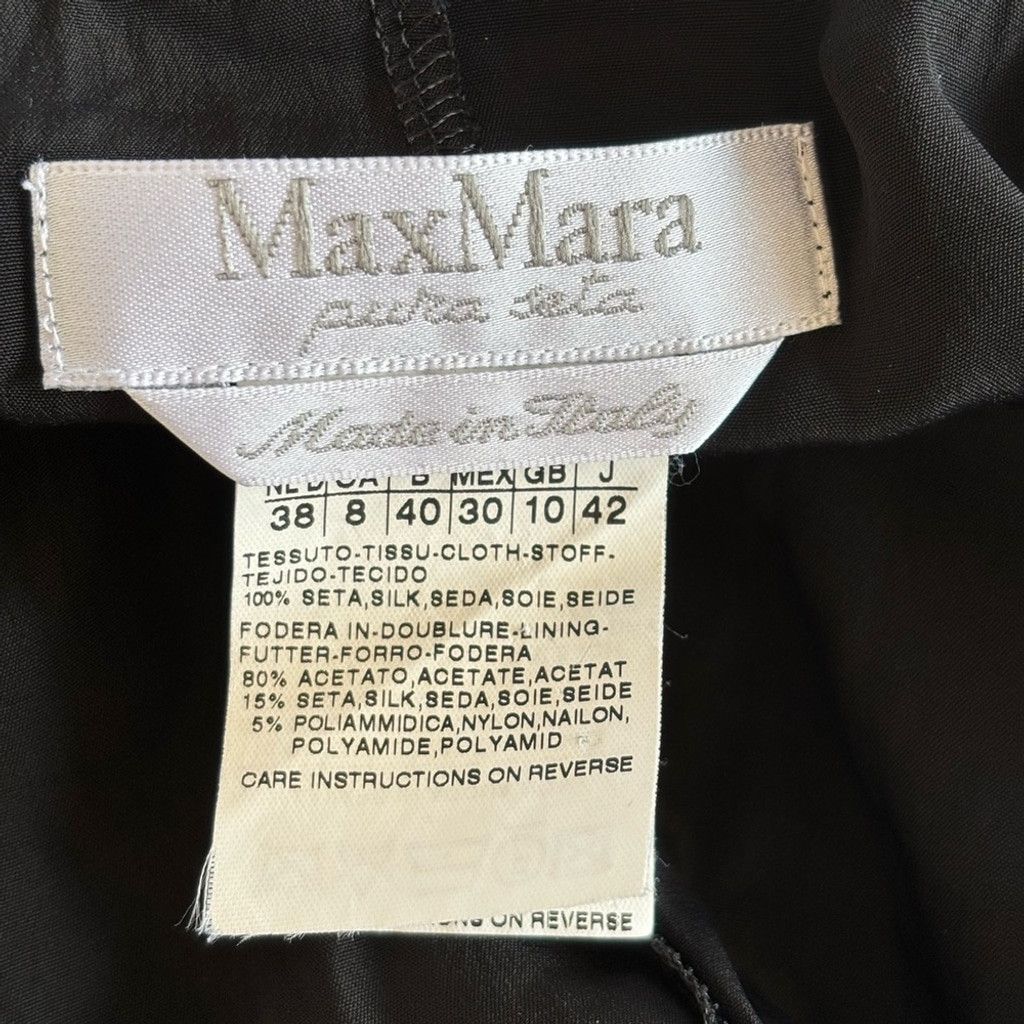 Max Mara Max Mara Silk Midi Dress Black Grey Asymmetrical Hem Italy Size M / US 6-8 / IT 42-44 - 6 Thumbnail