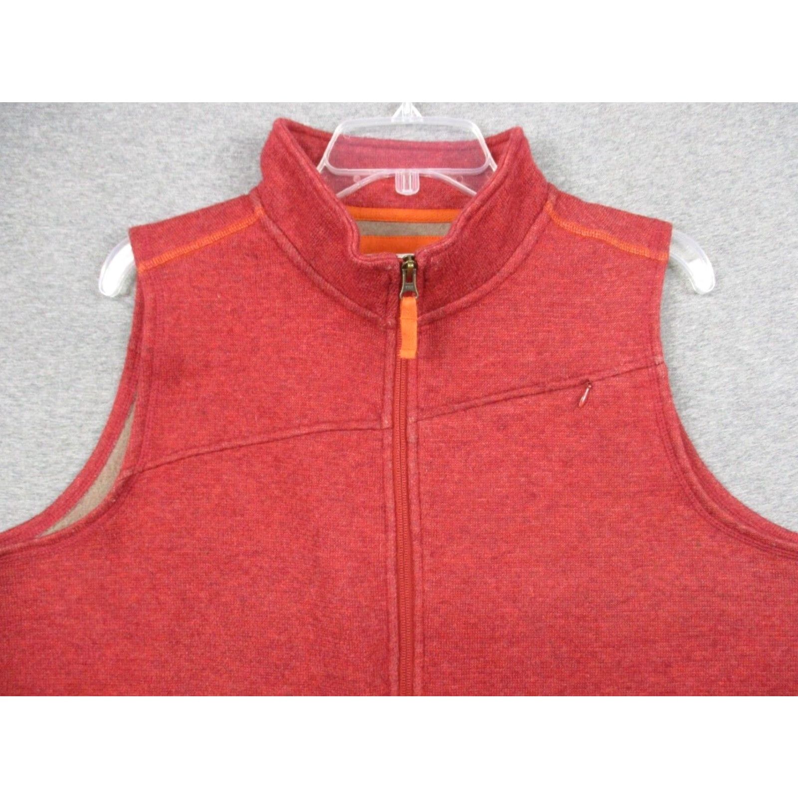 Orvis VINTAGE Orvis Vest Mens XL Red Wool Blend Full Zip Mock Neck Size US XL / EU 56 / 4 - 2 Thumbnail