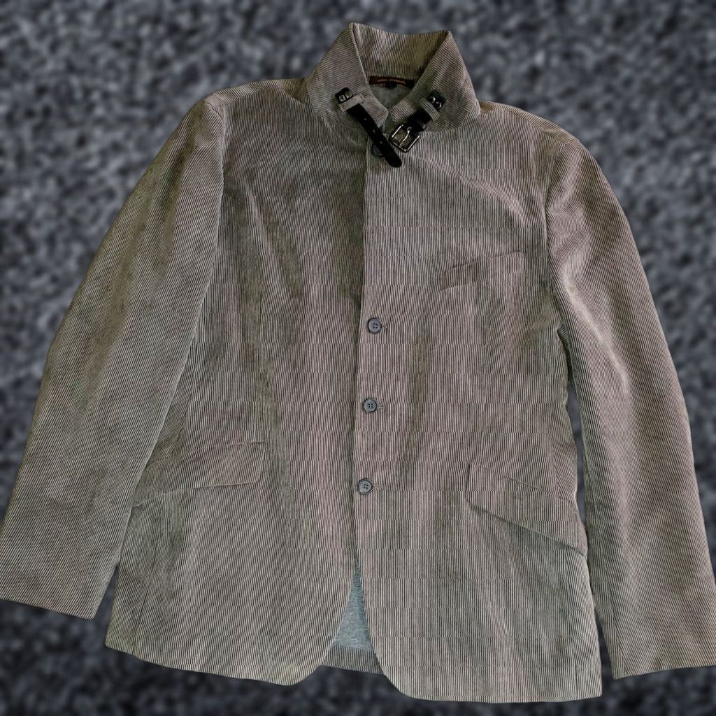 Adolfo Domínguez Corduroy Jacket Casual Dress Gray Unisex Adults Size 54 Button Zip Classic Gray Corduroy Casual Dress Jacket