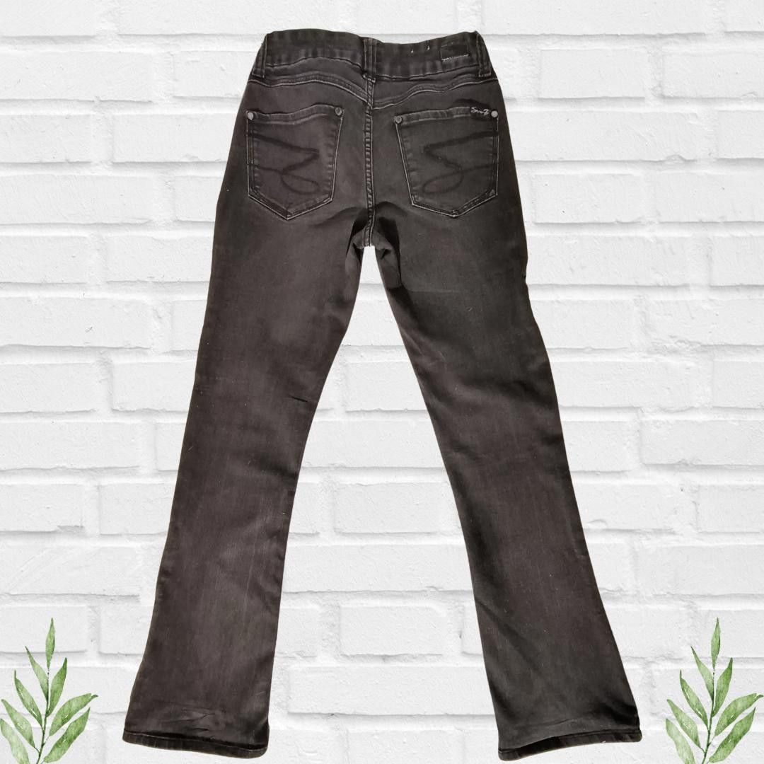 Studio Seven Seven7 Women's Tall Black Boot Cut Stretch Jeans Size 4 Size 27" / US 4 / IT 40 - 3 Thumbnail
