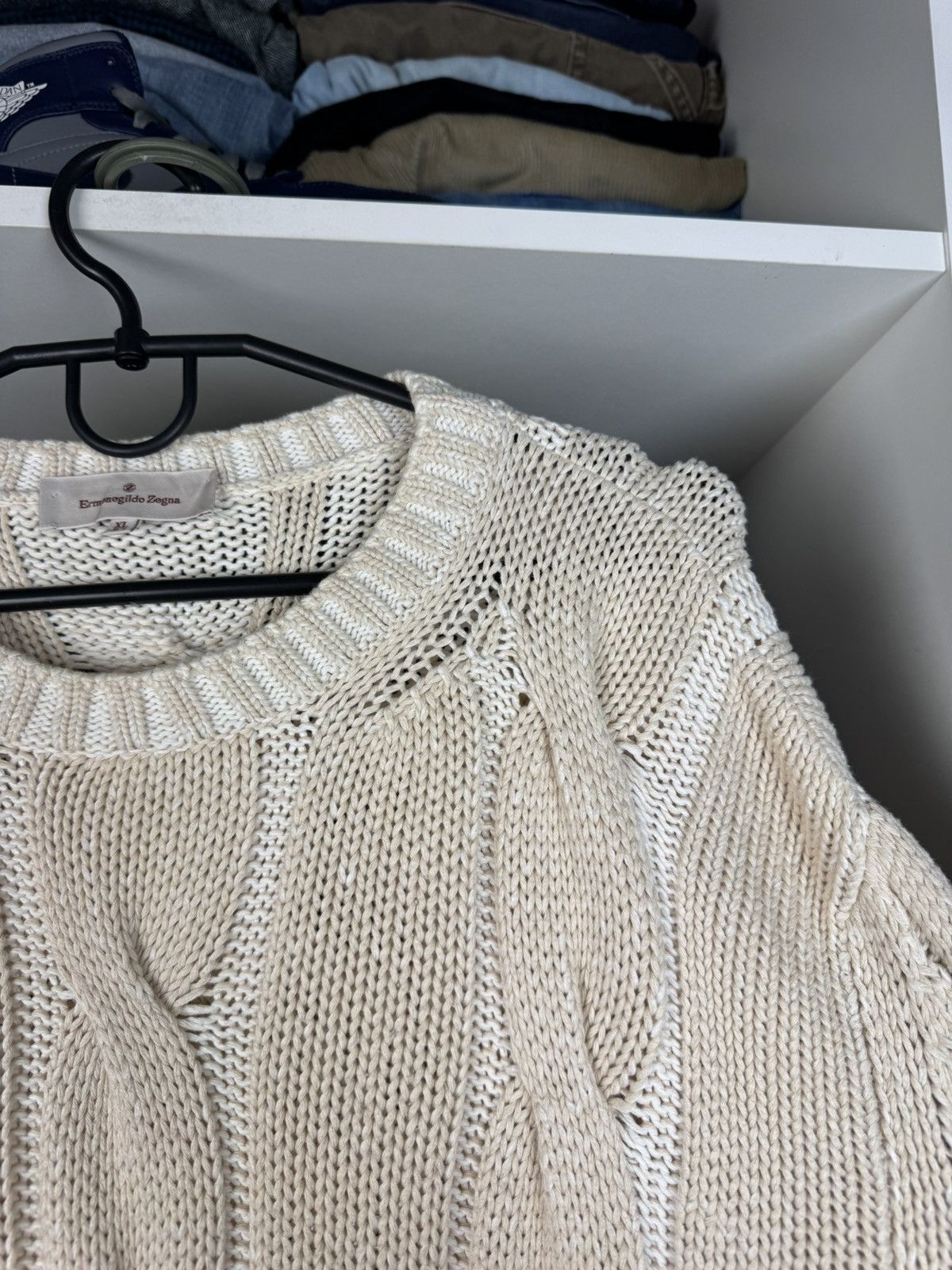 Ermenegildo Zegna Ermenegildo Zegna Men’s Cotton Cable Knit Sweater Size US XL / EU 56 / 4 - 8 Thumbnail