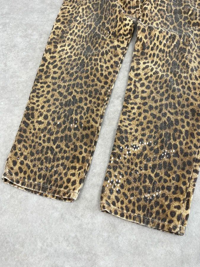 Roberto Cavalli 1990s Roberto Cavalli Brown Leopard Print Glitter Pants Size US 31 - 9 Thumbnail