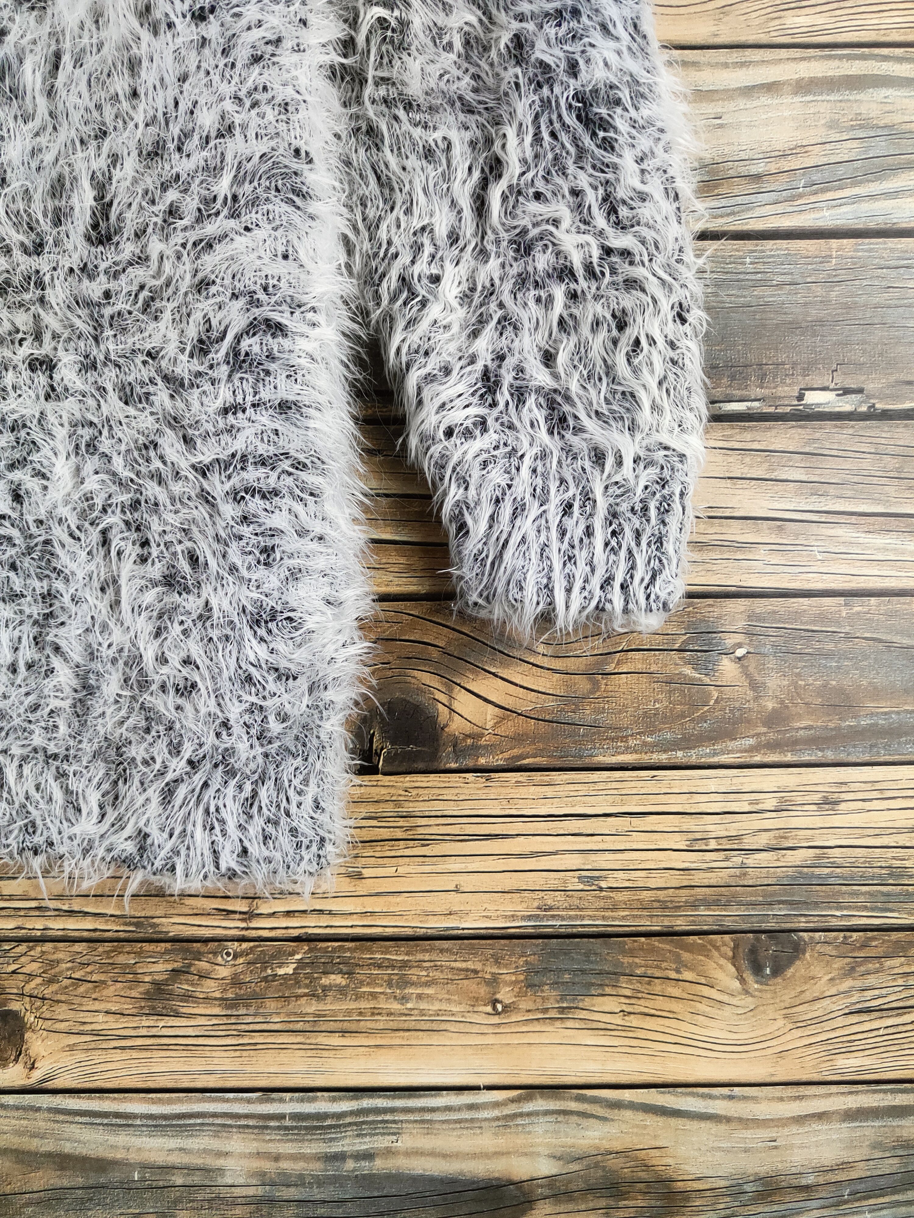 Japanese Brand DL Cecil McBee Black White Fur Mohair Knitwear #46-970 Size M / US 6-8 / IT 42-44 - 6 Thumbnail