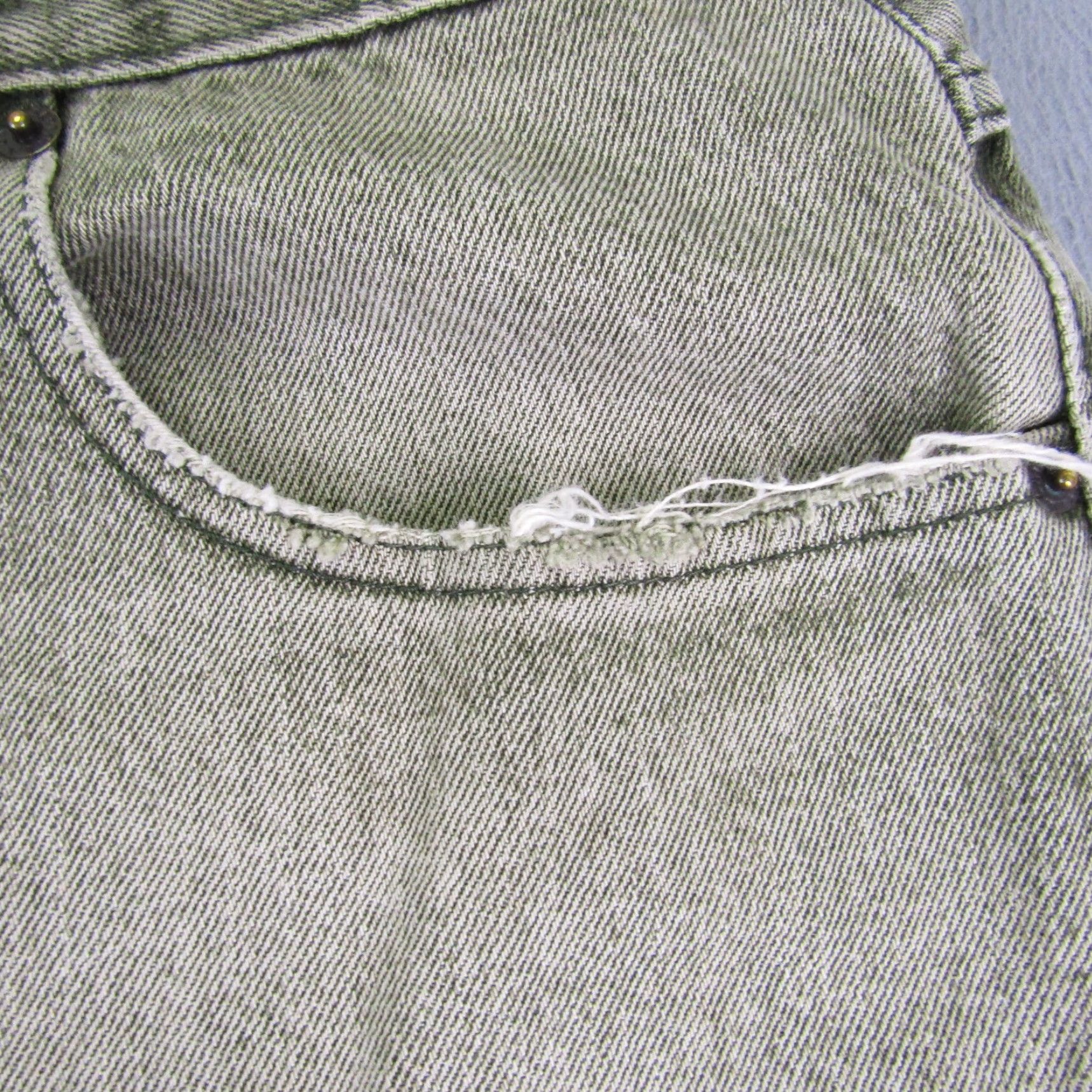 Denime VINTAGE LA Gate Jeans Shorts Mens 38 Green Denim Baggy Grunge 90s Y2K California Size US 37 - 4 Thumbnail