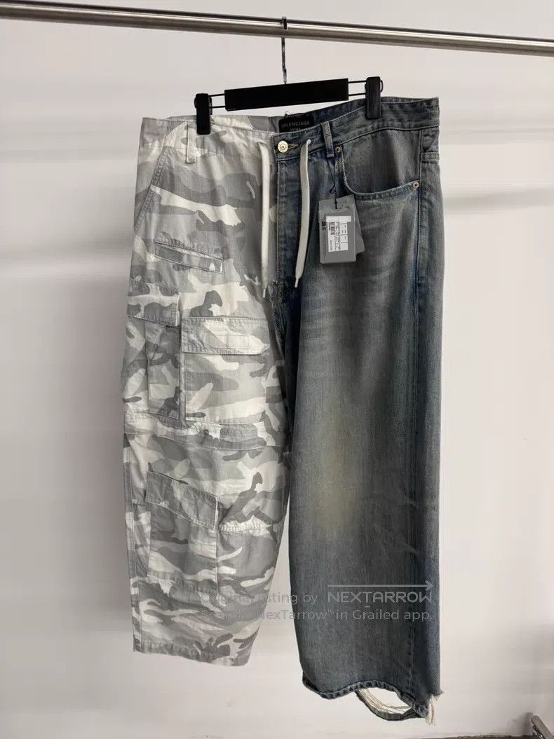 Balenciaga Balenciaga size XS Distressed Camo Print Tie-Dye Denim Pan Size US 27 - 2 Thumbnail
